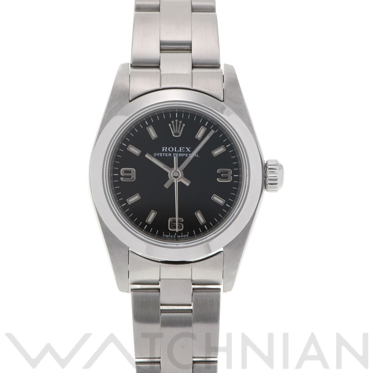 オイスターパーペチュアル 24 76080 K番(2002年頃製造) ブラック ロレックス ROLEX レディース 【中古】