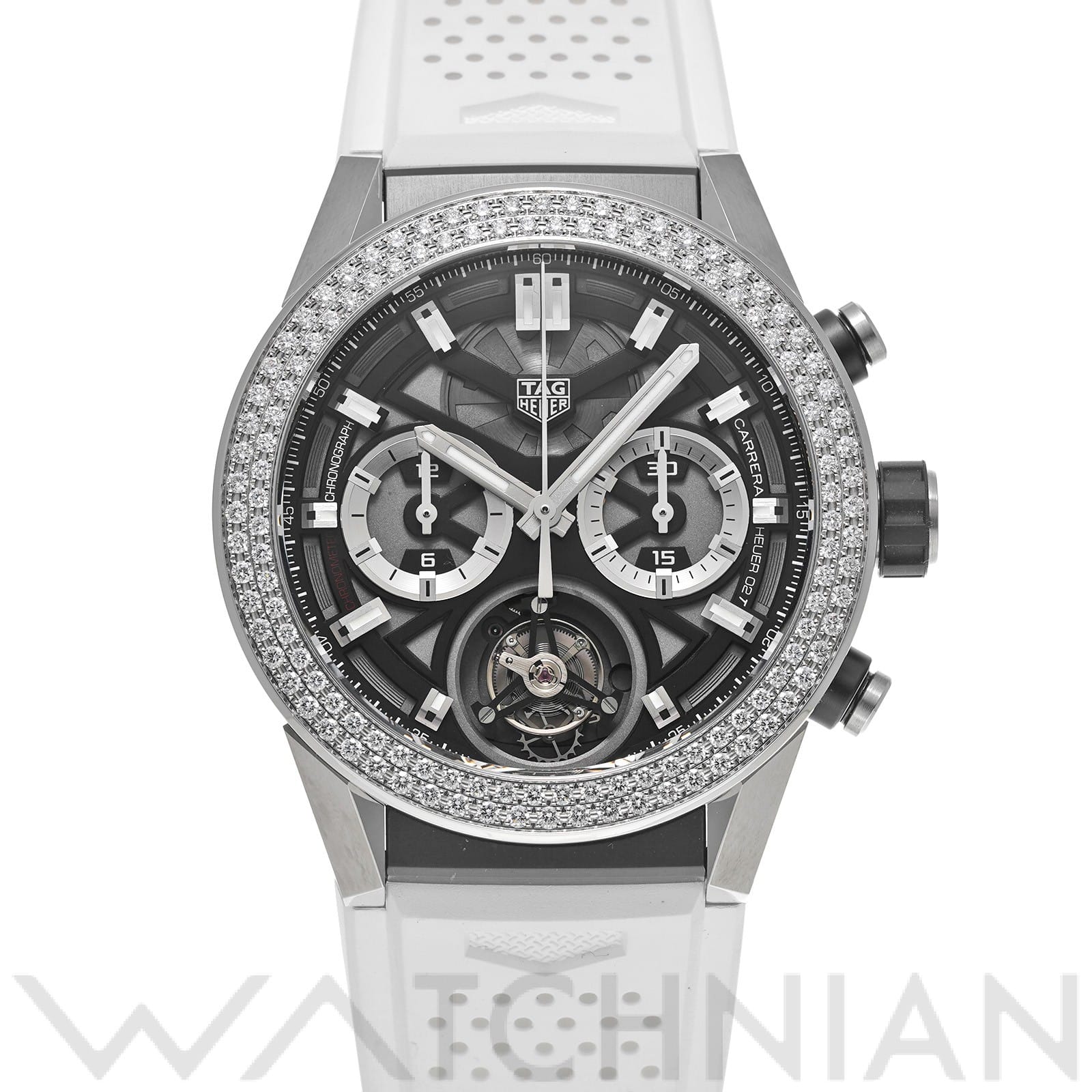 カレラ クロノグラフ トゥールビヨン CAR5A80.FC6377 ブラック タグ ホイヤー TAG HEUER メンズ 【中古】