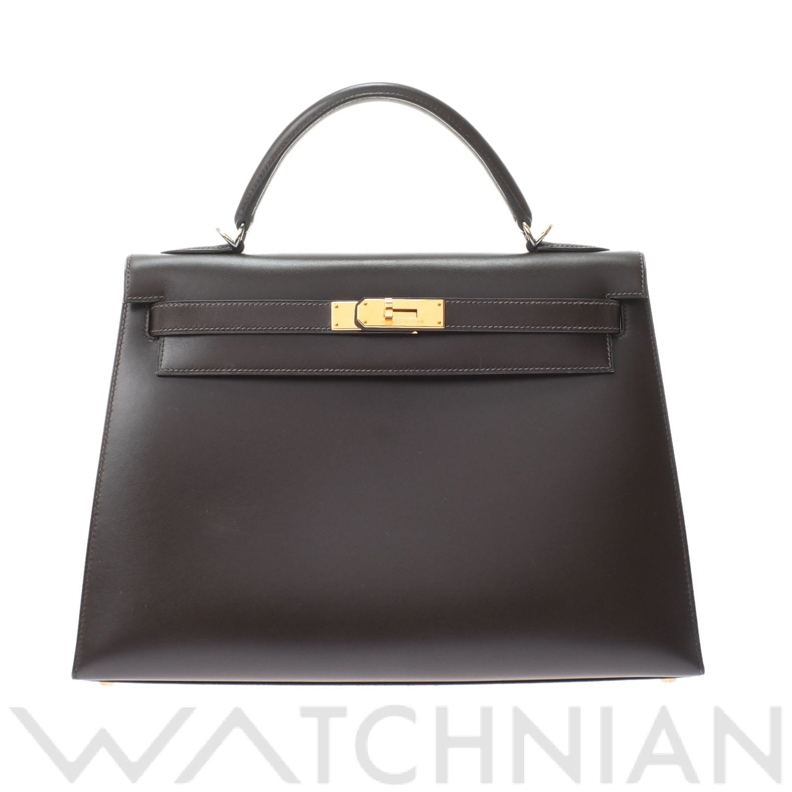 ケリー 32 外縫い マロン/ゴールド金具 ボックスカーフ HERMES エルメス レディース 【中古】