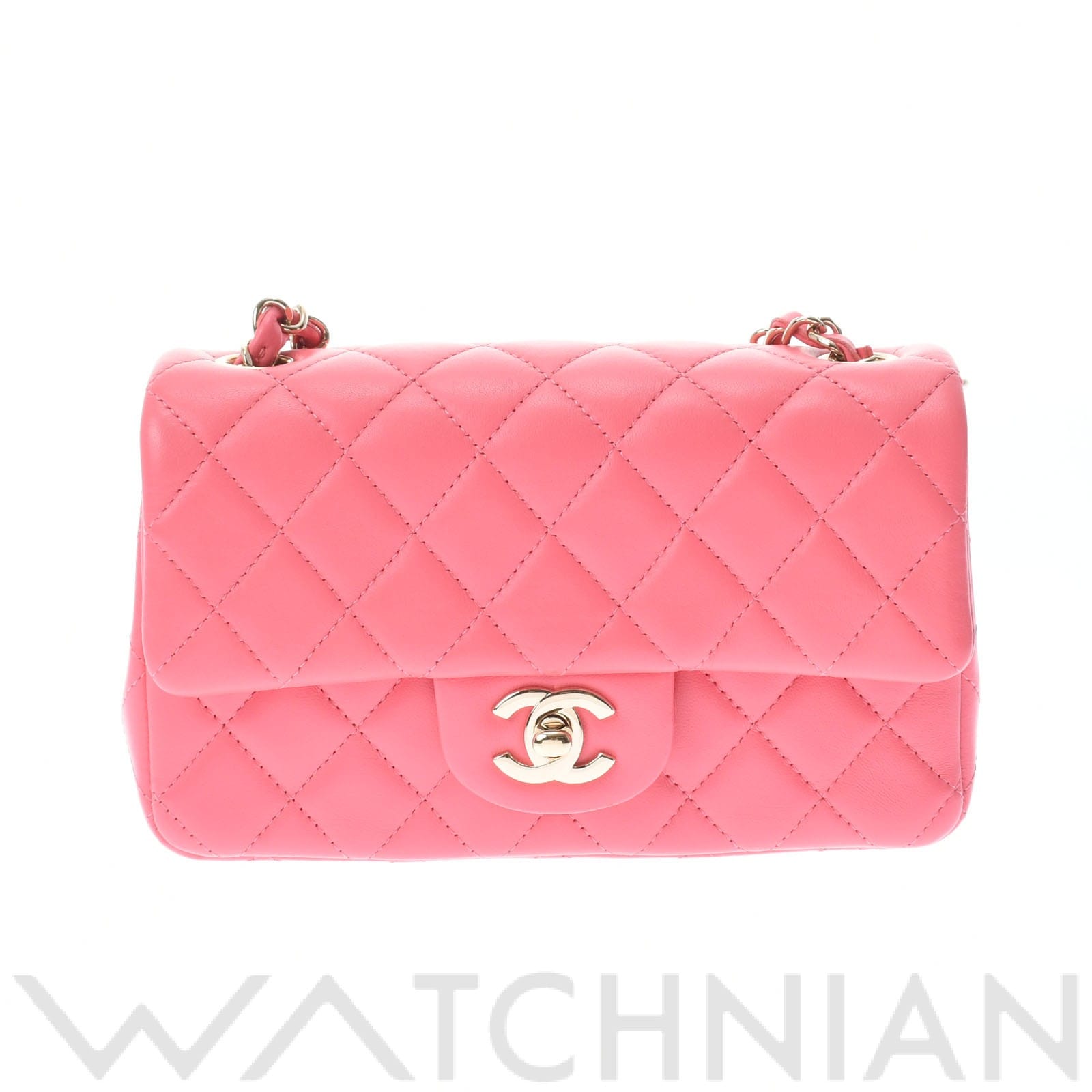 マトラッセ ミニフラップバッグ 20 ピンク/ゴールド A69900 ラムスキン CHANEL シャネル レディース 【中古】