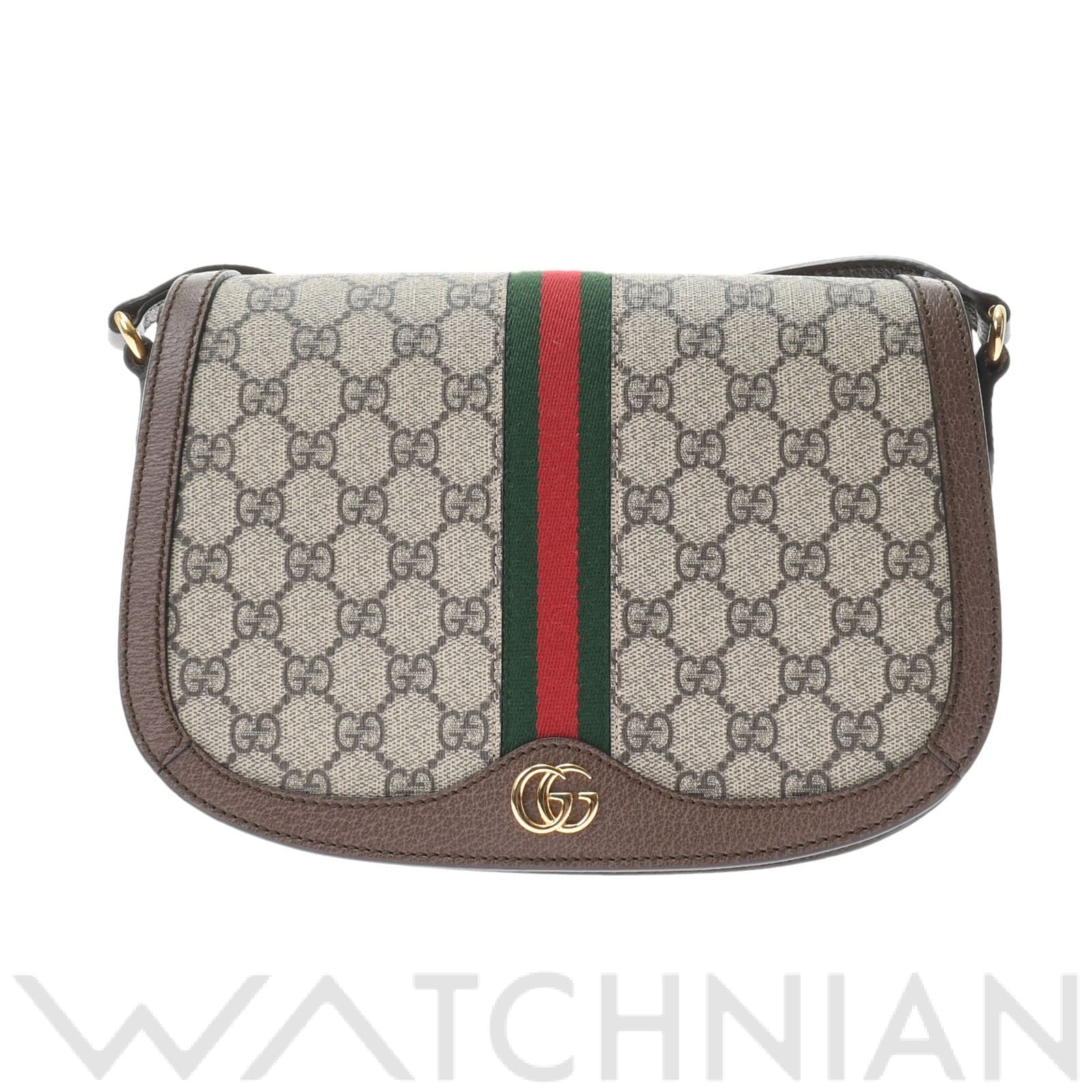グッチ オフィディア GGスモール ショルダーバッグ ベージュ/ブラウン/ゴールド金具 601044 520981 GGスプリームキャンバス/レザー ユニセックス バッグ 【未使用】【bag】