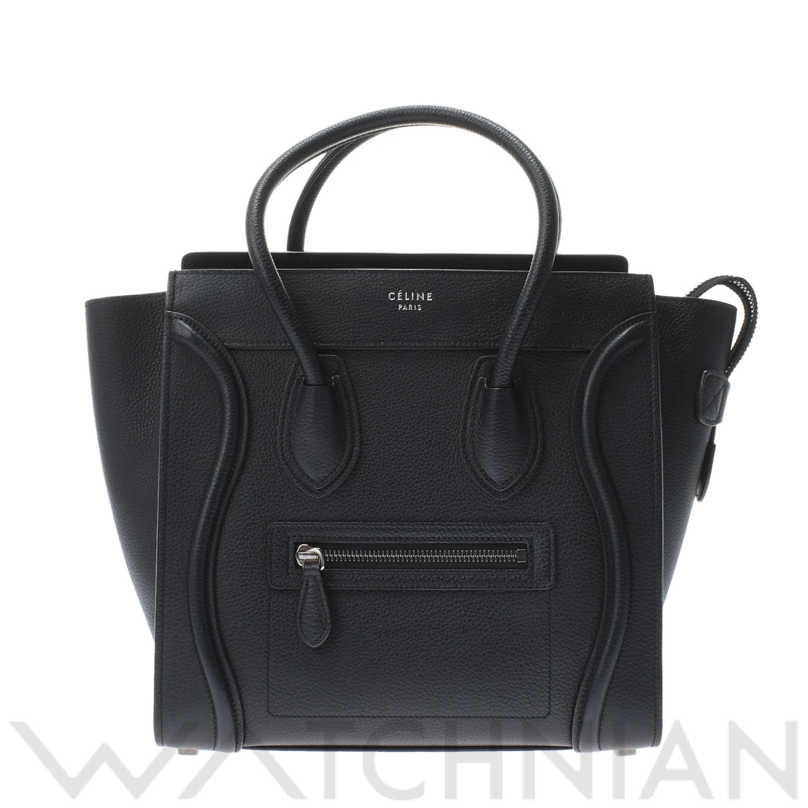 セリーヌ ラゲージ マイクロ ブラック 189793DRU ドラムドカーフ レディース バッグ 【中古】【bag】