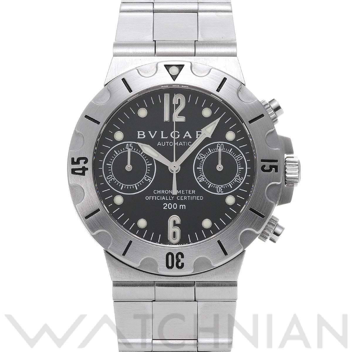 ブルガリ / BVLGARI ディアゴノ スクーバ クロノグラフ SCB38S ブラック メンズ 時計 【中古】【wristwatch】
