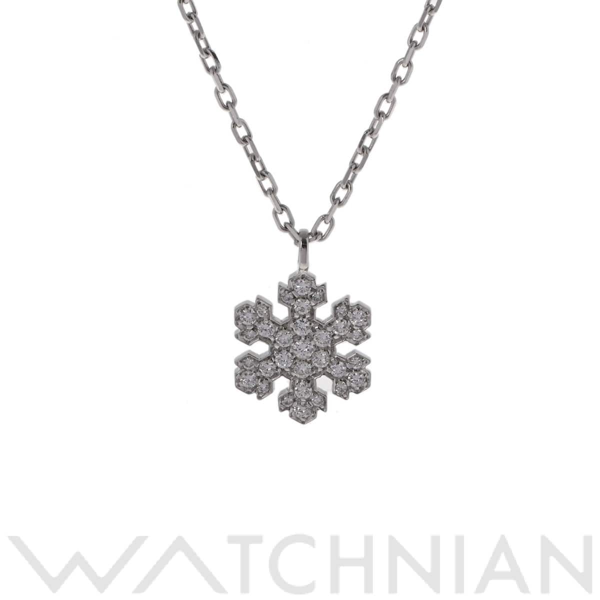 ブルガリ スノーフレーク ダイヤ ネックレス シルバー K18ホワイトゴールド WG レディース ジュエリー 【中古】【jewelry】