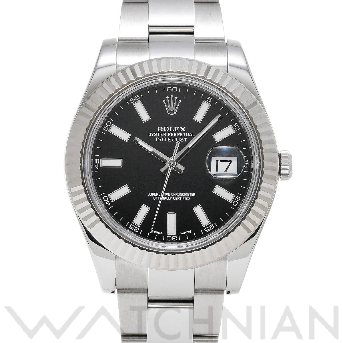 ロレックス デイトジャスト II 116334 ブラック メンズ 時計 【中古】【wristwatch】