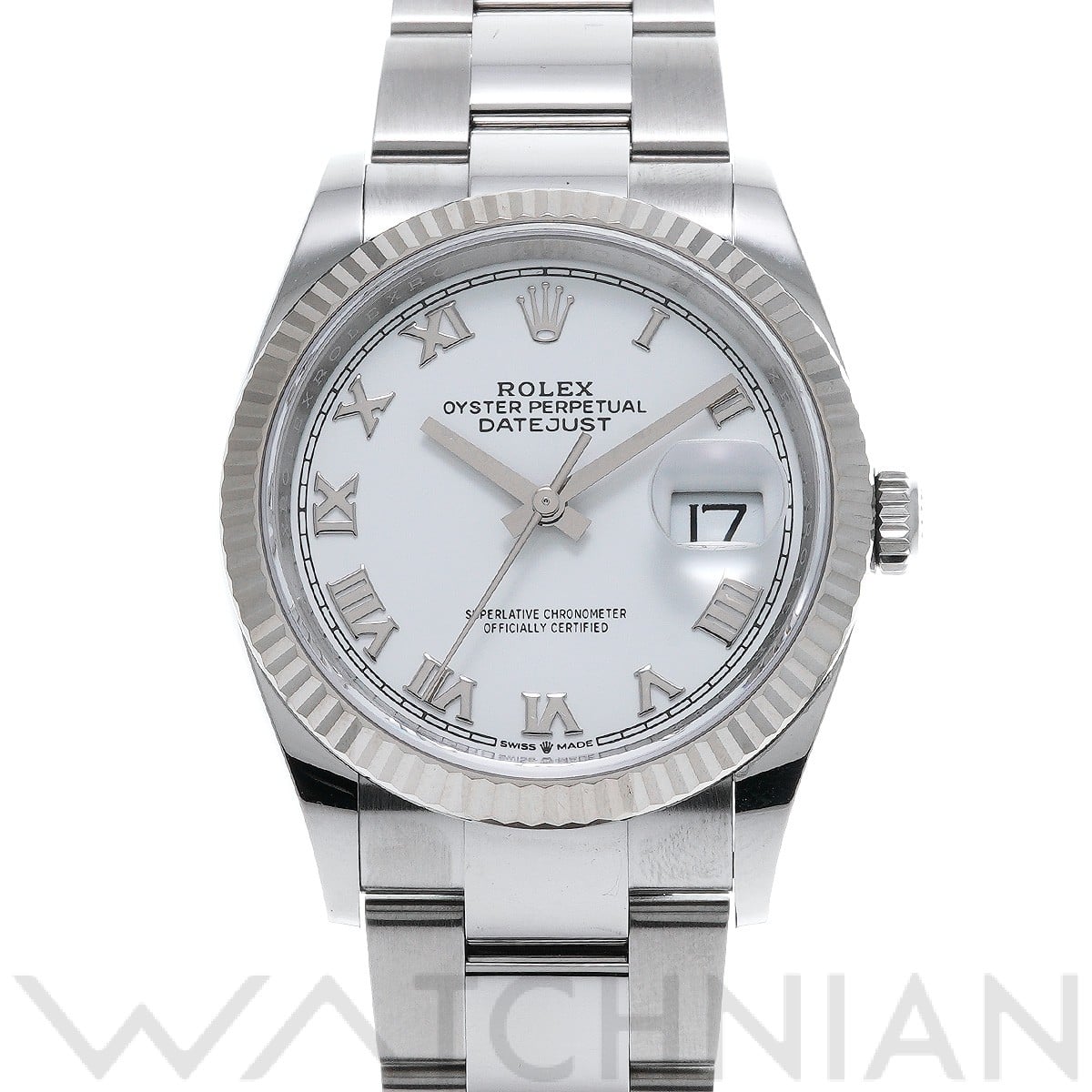 ロレックス デイトジャスト 36 126234 ホワイト メンズ 時計 【中古】【wristwatch】