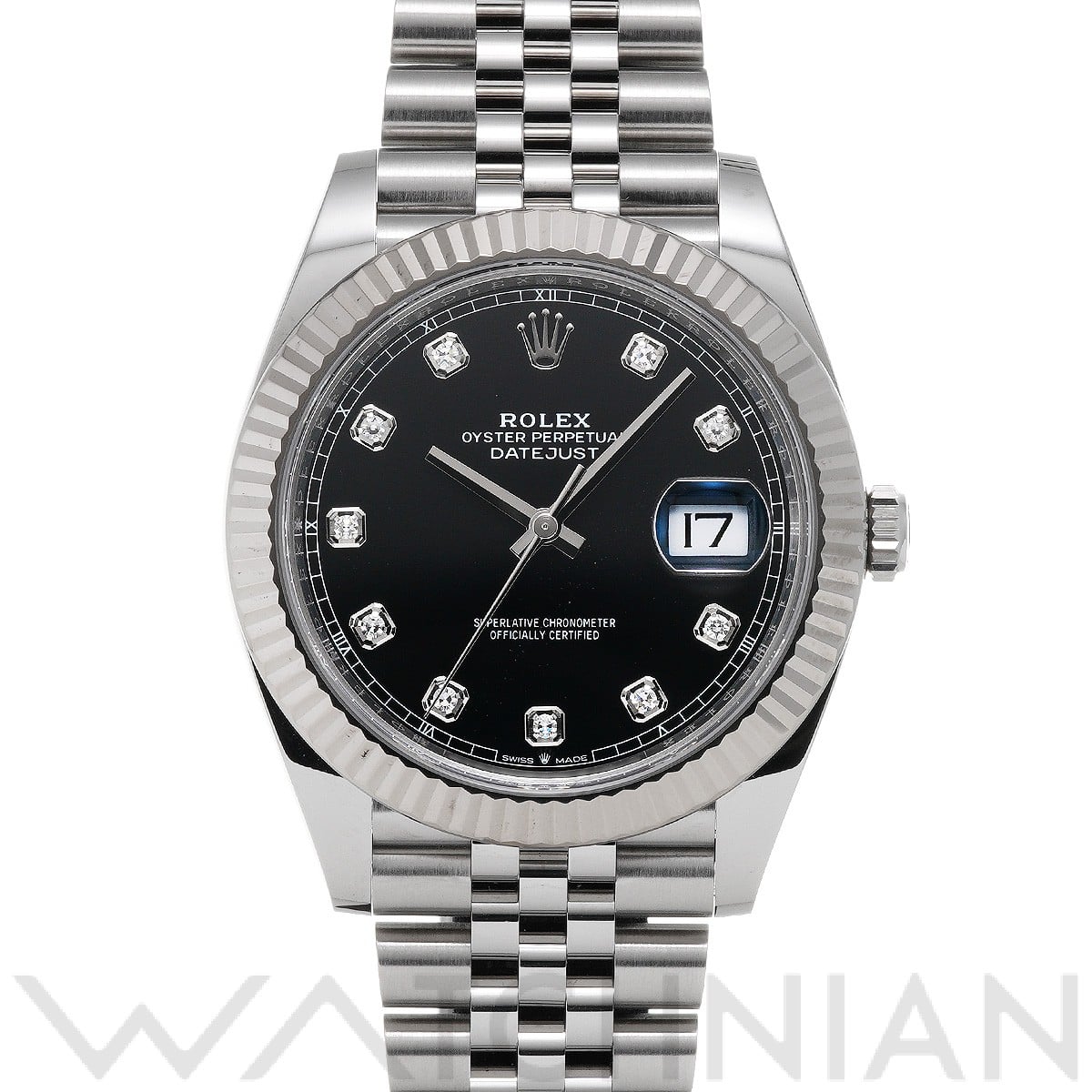 デイトジャスト 41 126334G ランダムシリアル ブライトブラック/ダイヤモンド ロレックス ROLEX メンズ 【中古】
