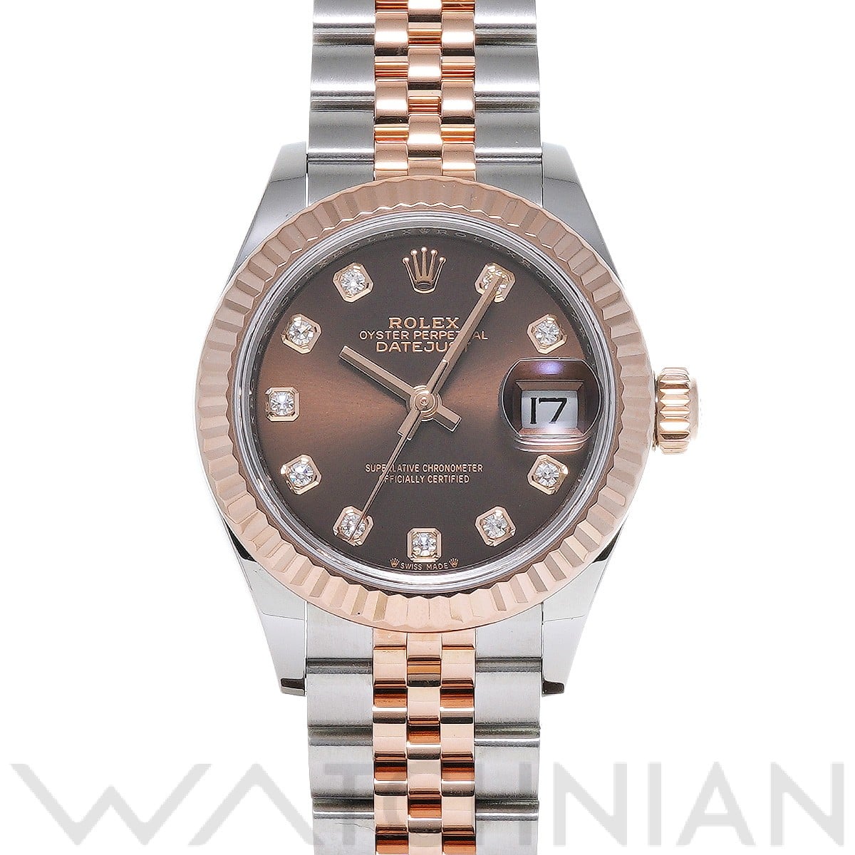 ロレックス レディ デイトジャスト 28 279171G チョコレート/ダイヤモンド レディース 時計 【中古】【wristwatch】