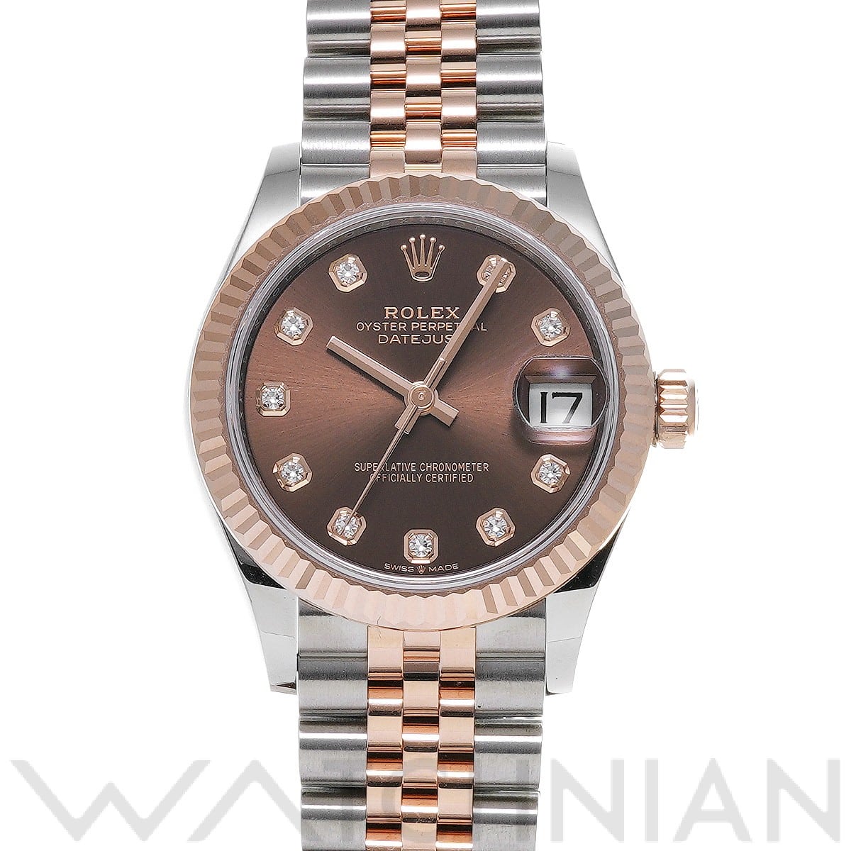 ロレックス デイトジャスト 31 278271G チョコレート/ダイヤモンド レディース 時計 【中古】【wristwatch】