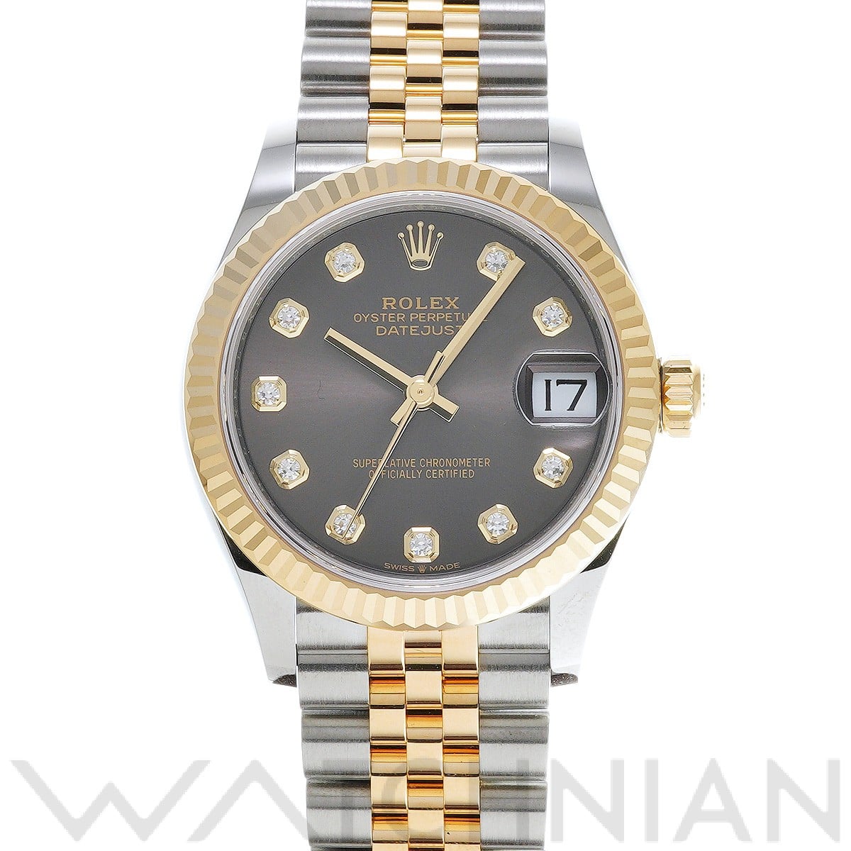 ロレックス デイトジャスト 31 278273G ダークグレー/ダイヤモンド ユニセックス 時計 【中古】【wristwatch】