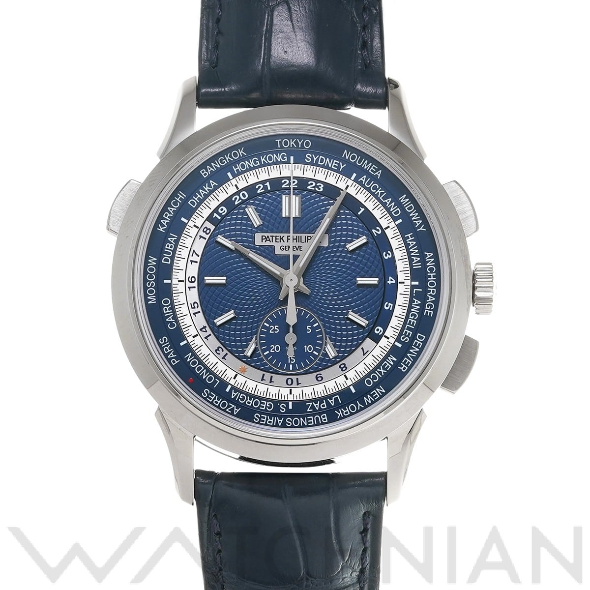 パテック フィリップ コンプリケーション ワールドタイム フライバッククロノグラフ 5930G-001 ブルー メンズ 時計 【中古】【wristwatch】