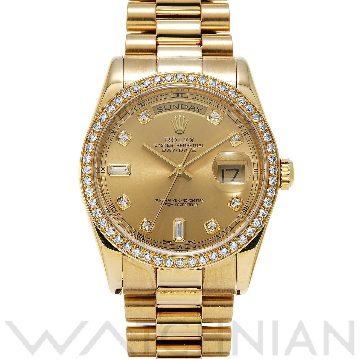 ロレックス デイデイト 36 118348A シャンパン/ダイヤモンド メンズ 時計 【中古】【wristwatch】