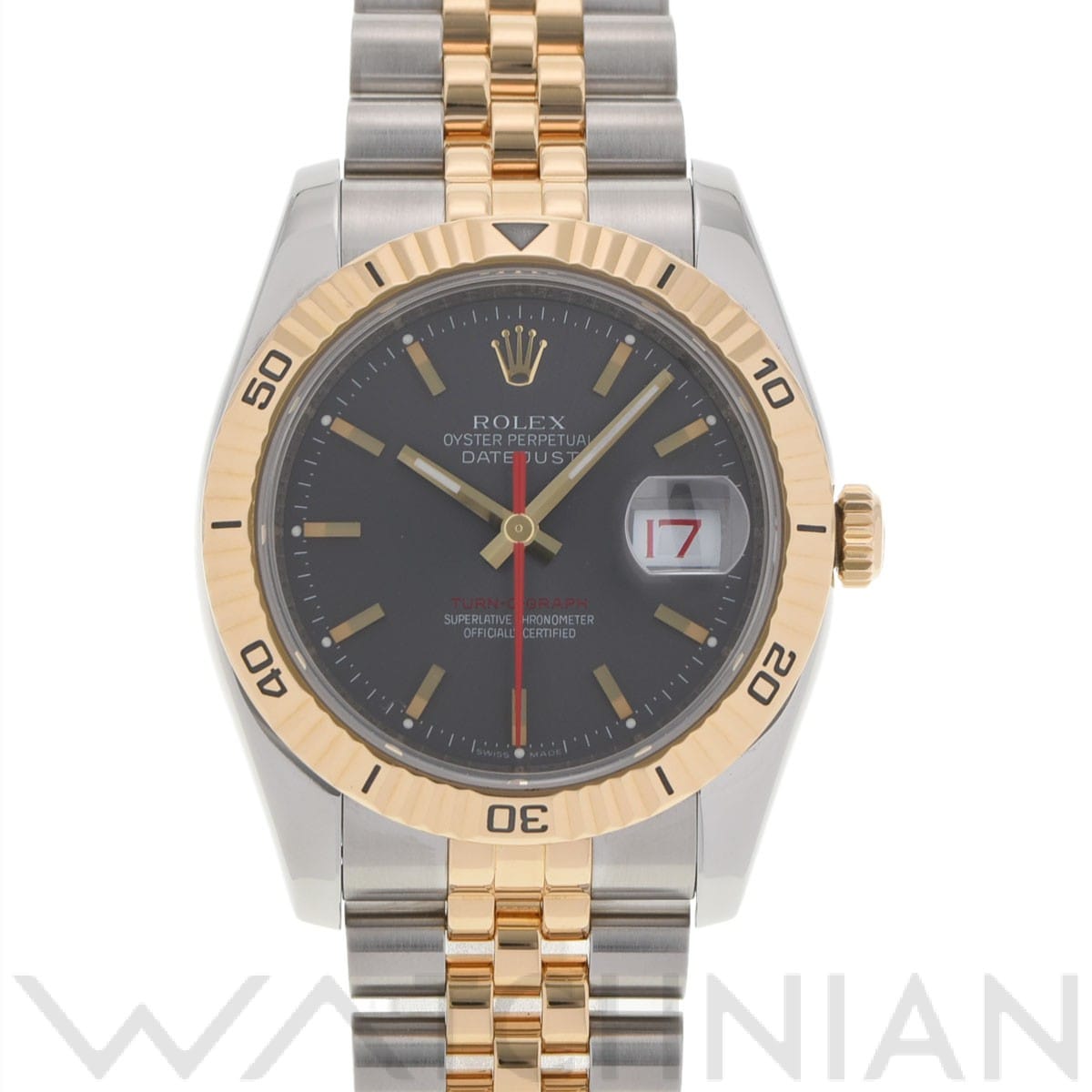 ロレックス デイトジャスト 36 ターノグラフ 116263 グレー メンズ 時計 【中古】【wristwatch】
