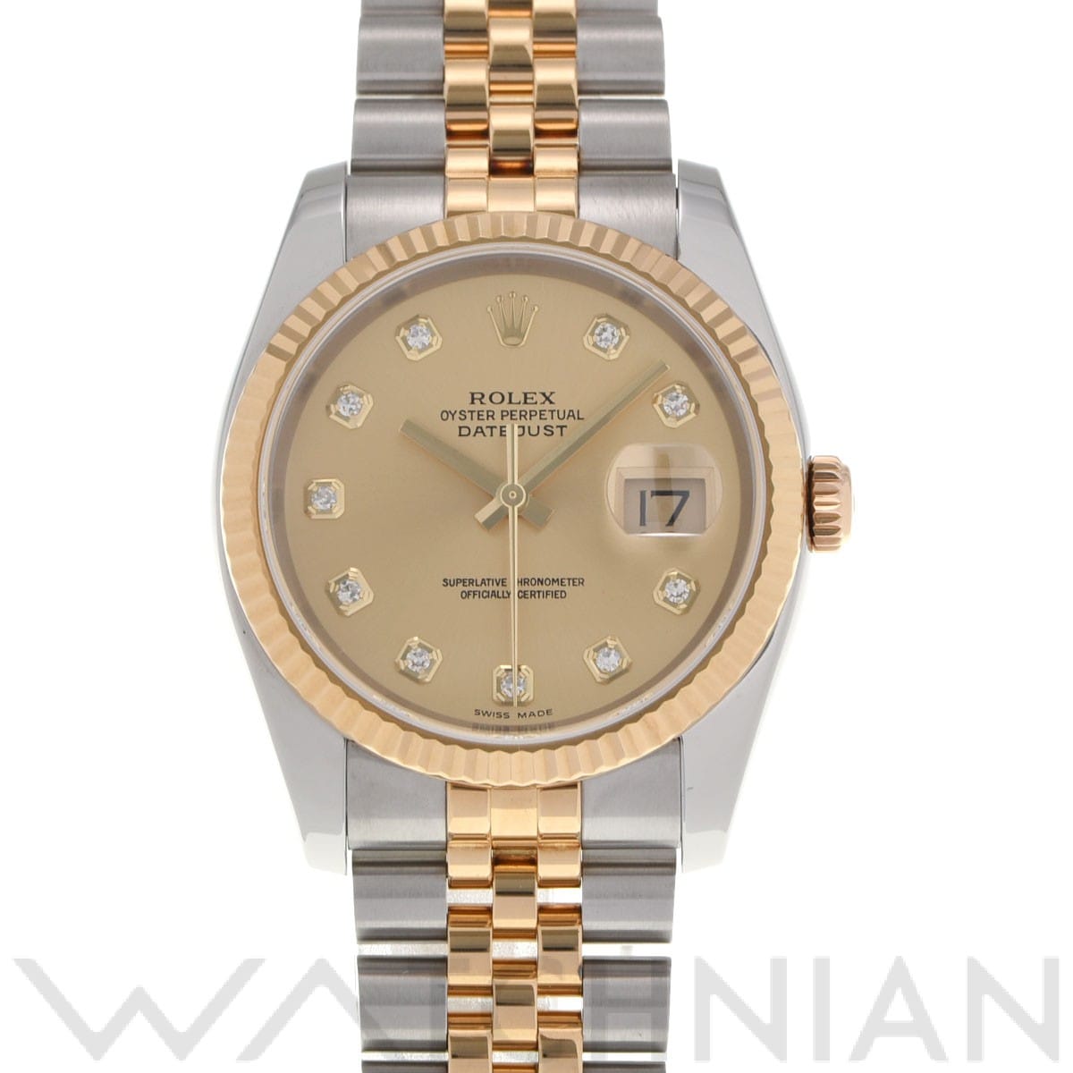 ロレックス デイトジャスト 36 116233G シャンパン/ダイヤモンド メンズ 時計 【中古】【wristwatch】