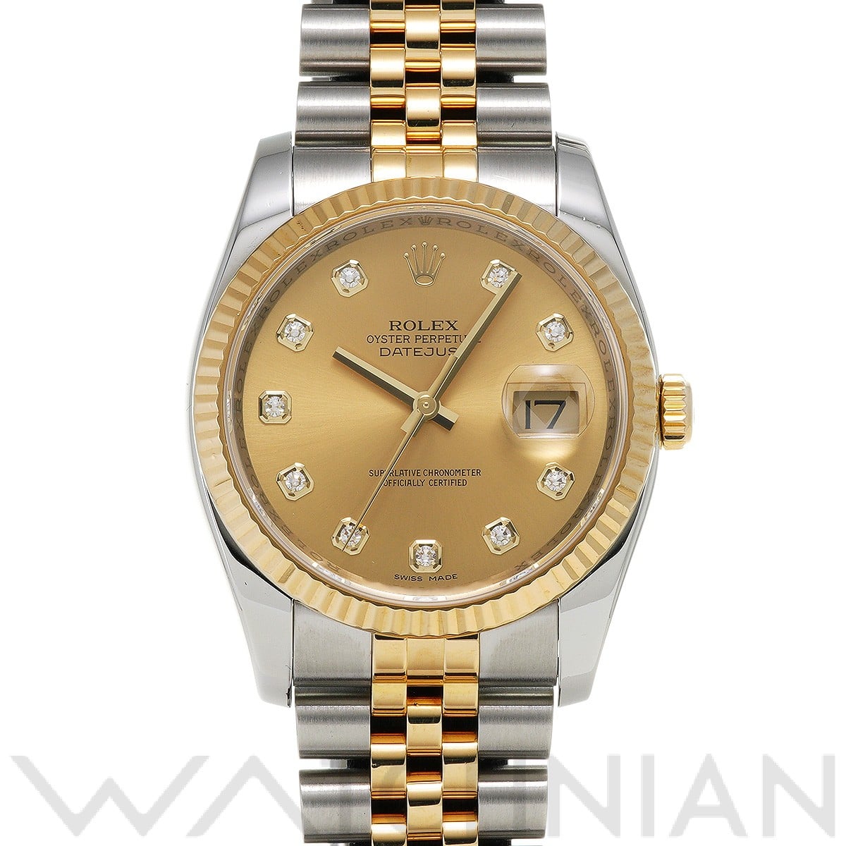 ロレックス デイトジャスト 36 116233G シャンパン/ダイヤモンド メンズ 時計 【中古】【wristwatch】