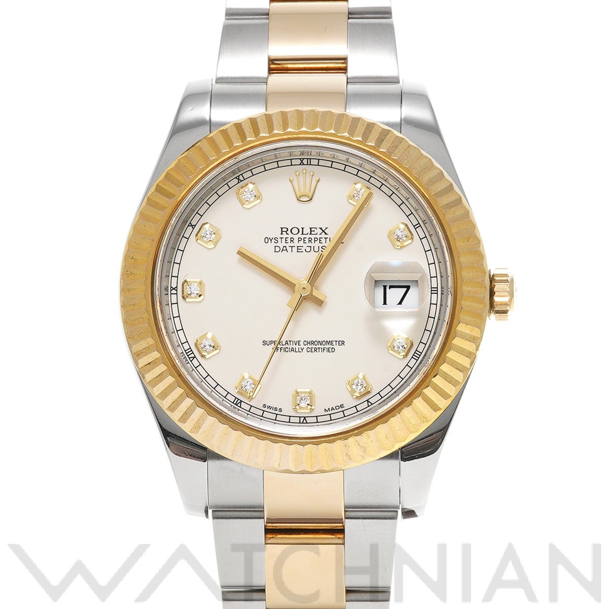 ロレックス デイトジャストII 116333G シルバー/ダイヤモンド メンズ 時計 【中古】【wristwatch】