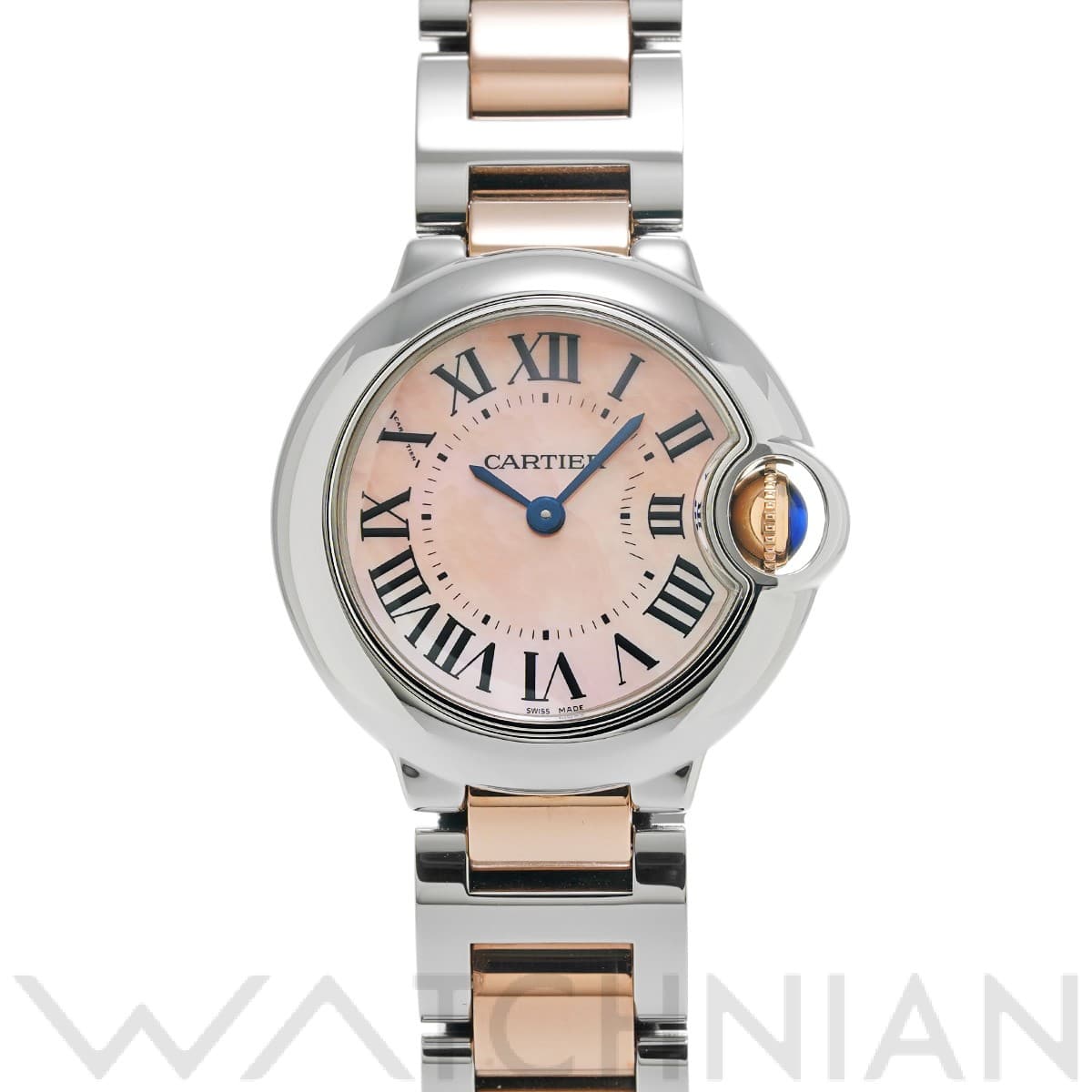 カルティエ / CARTIER バロンブルー SM W2BB0009 ピンクシェル レディース 時計 【中古】【wristwatch】