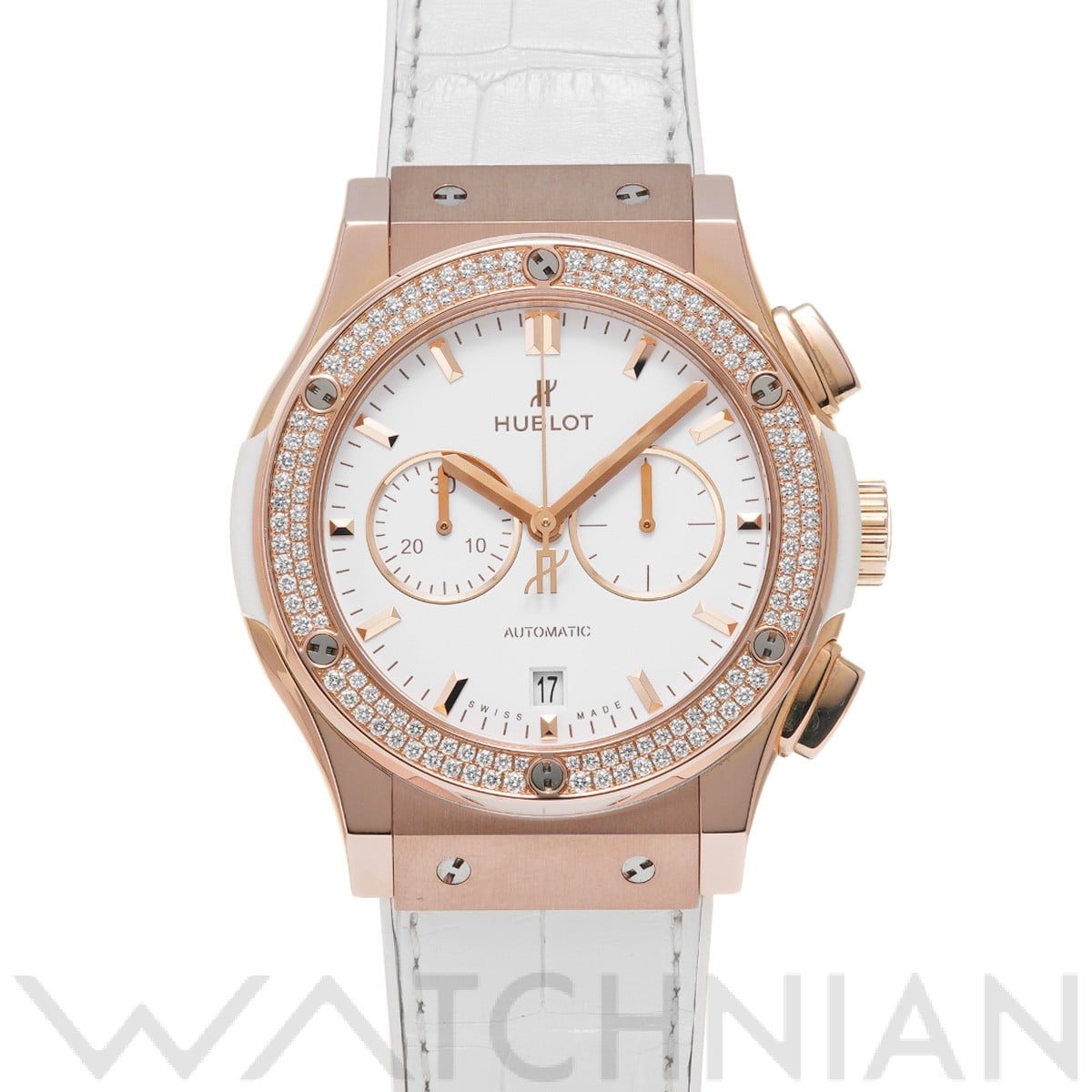 ウブロ / HUBLOT クラシックフュージョン キングゴールド クロノグラフ ダイヤモンド 541.OE.2080.LR.1104 ホワイト メンズ 時計 【中古】【wristwatch】