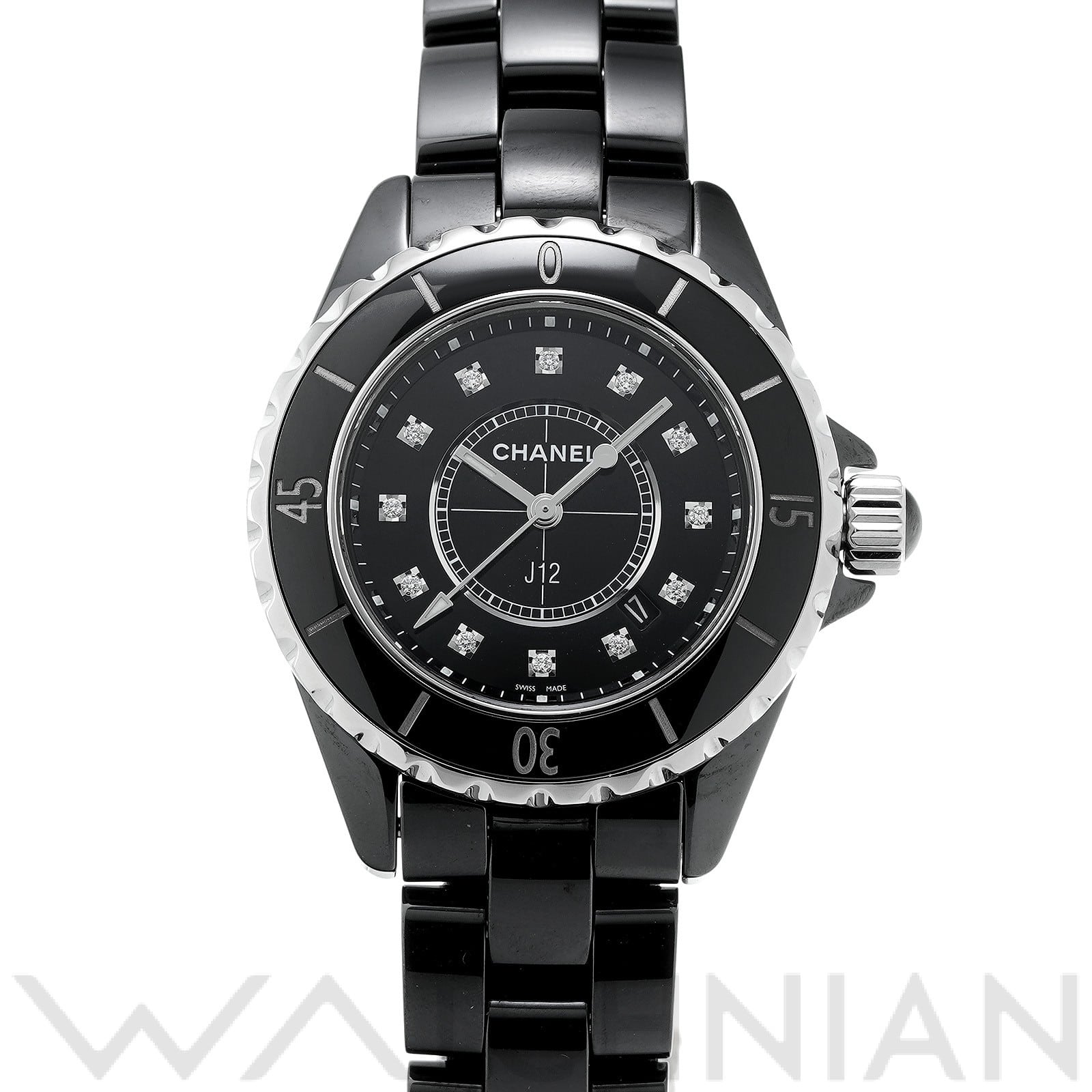 シャネル / CHANEL J12 33MM H1625 ブラック/ダイヤモンド レディース 時計 【中古】【wristwatch】
