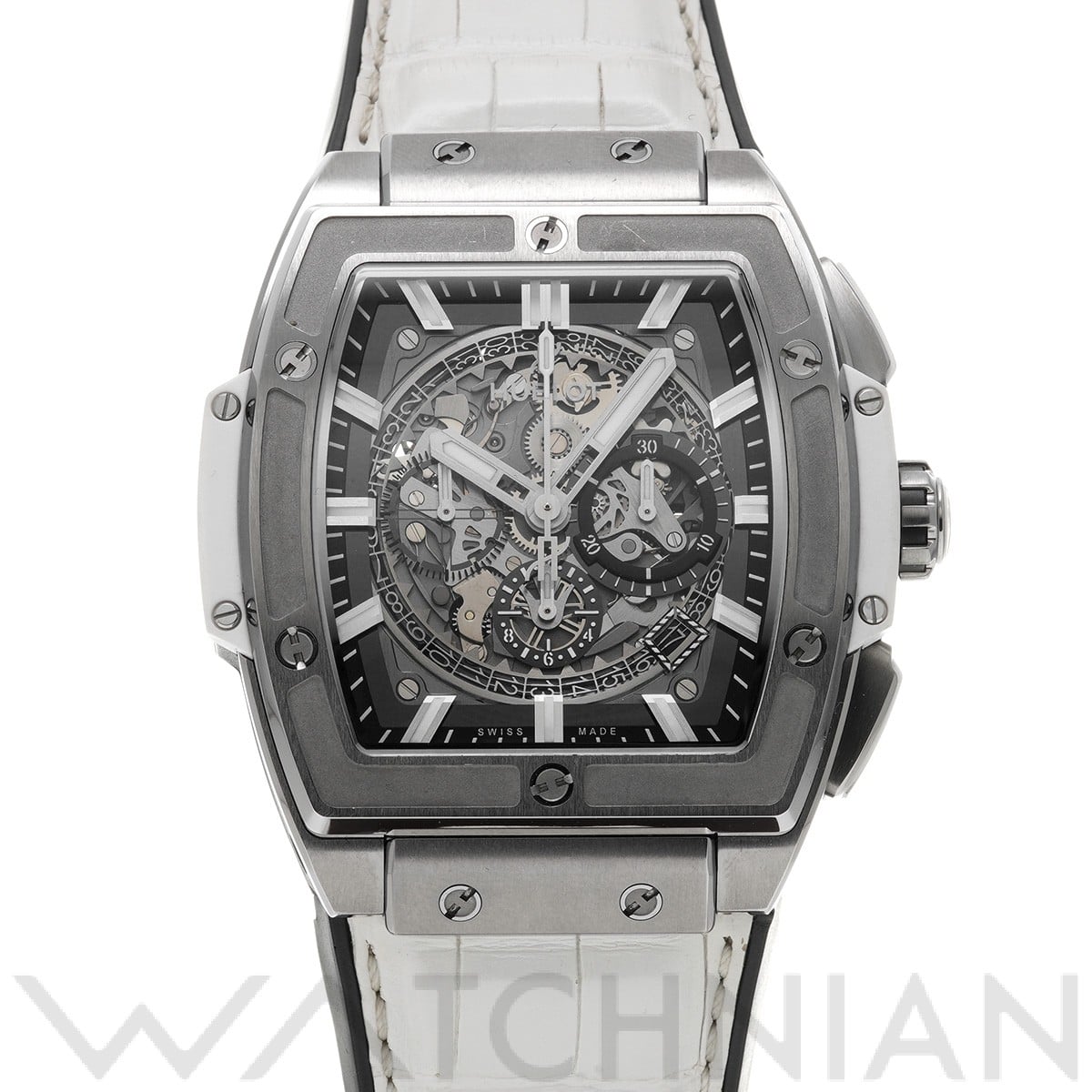 スピリット オブ ビッグバン チタニウム ホワイト 601.NE.0172.LR.JPN17 グレー/スケルトン ウブロ HUBLOT メンズ 【中古】