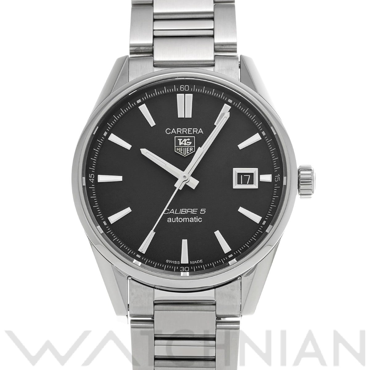 タグ ホイヤー / TAG HEUER カレラ キャリバー5 WAR211A.BA0782 ブラック メンズ 時計 【中古】【wristwatch】