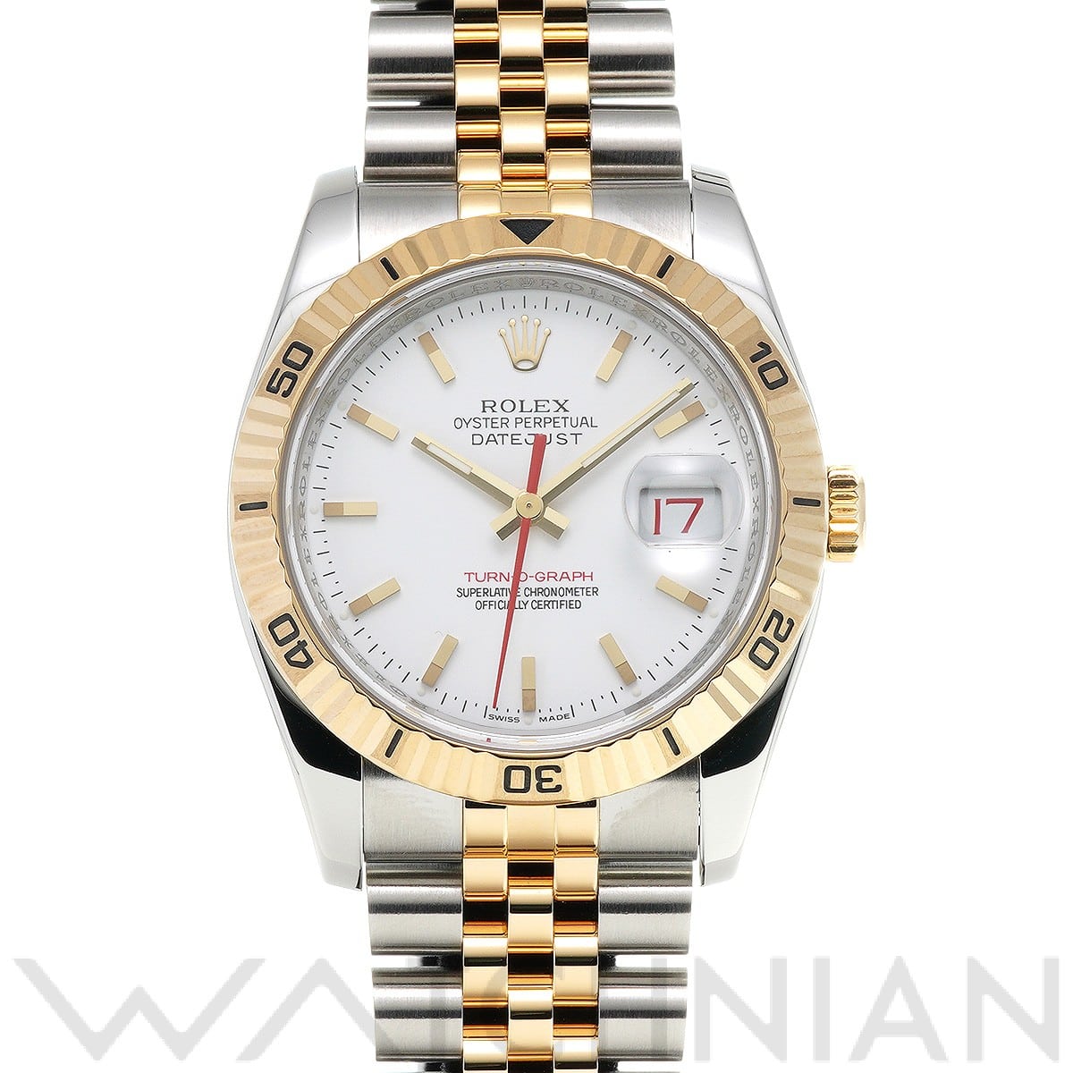 ロレックス デイトジャスト 36 ターノグラフ 116263 ホワイト メンズ 時計 【中古】【wristwatch】