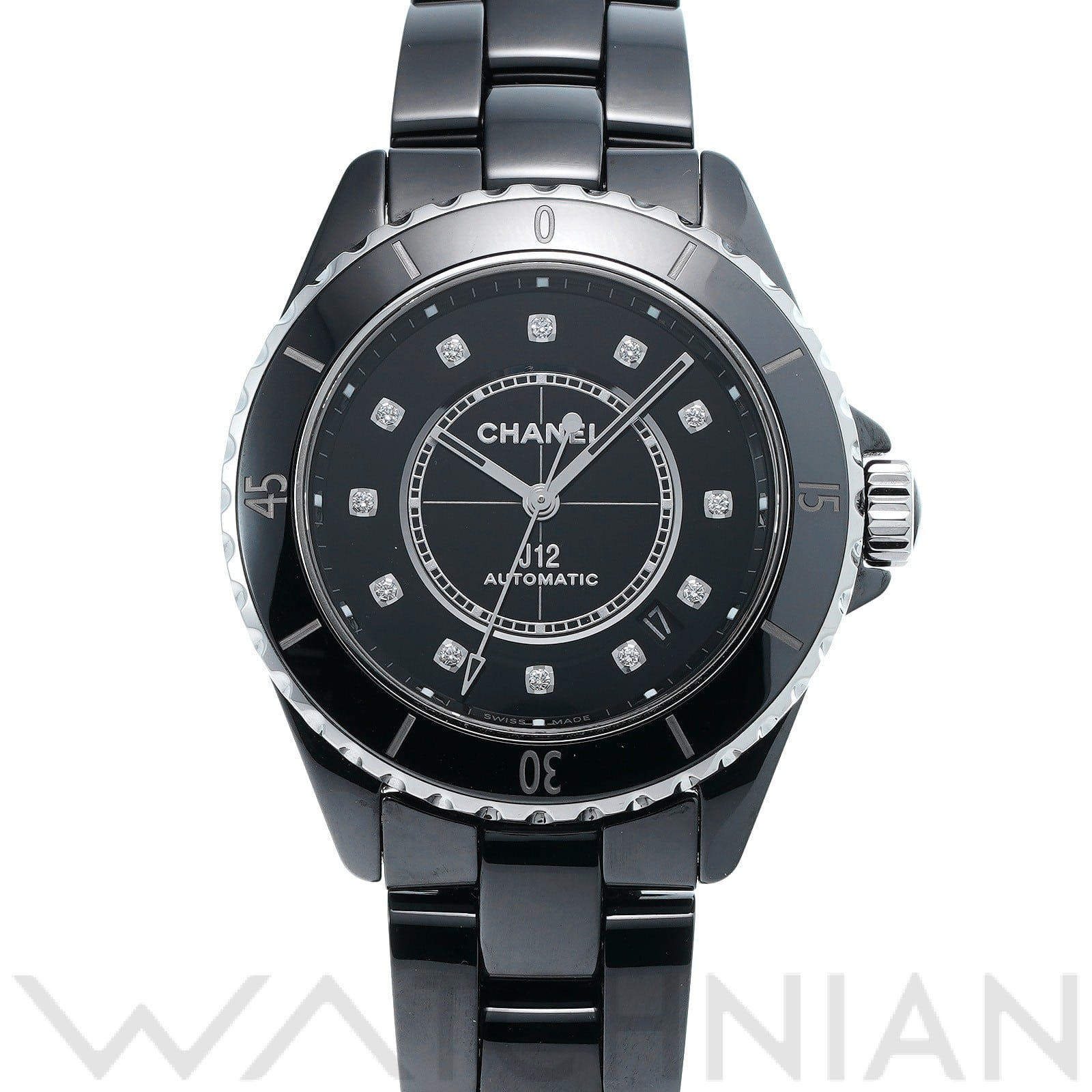 シャネル / CHANEL J12 キャリバー12.1 38MM H5702 ブラックラッカー/ダイヤモンド メンズ 時計 【中古】【wristwatch】
