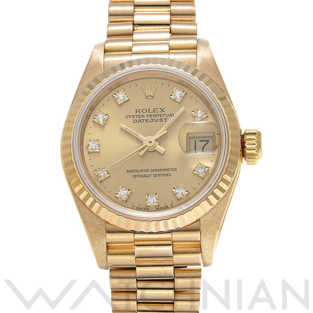 ロレックス デイトジャスト 26 69178G シャンパン/ダイヤモンド レディース 時計 【中古】【wristwatch】