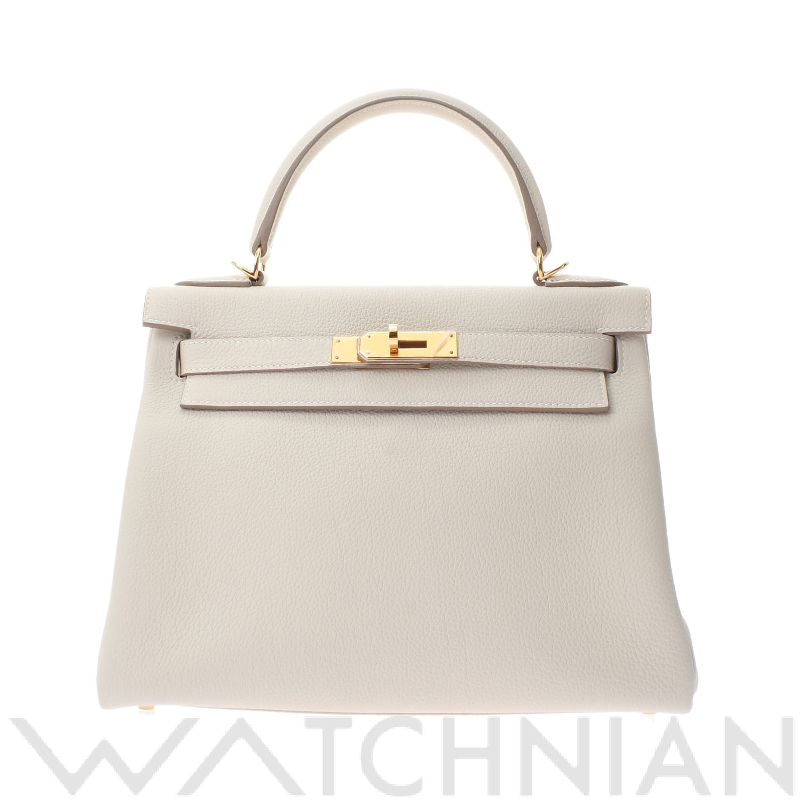 ケリー 28 内縫い クレ/ゴールド金具 トゴ HERMES エルメス レディース 【中古】