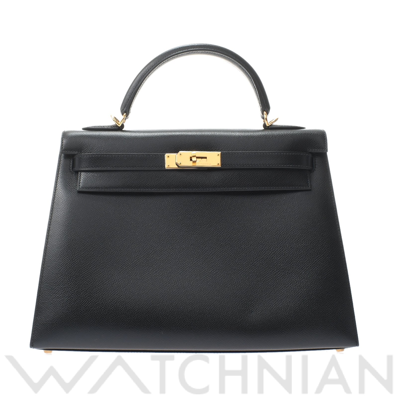 エルメス / HERMES ケリー 32 外縫い ブラック/ゴールド金具 リセ レディース バッグ 【中古】【bag】