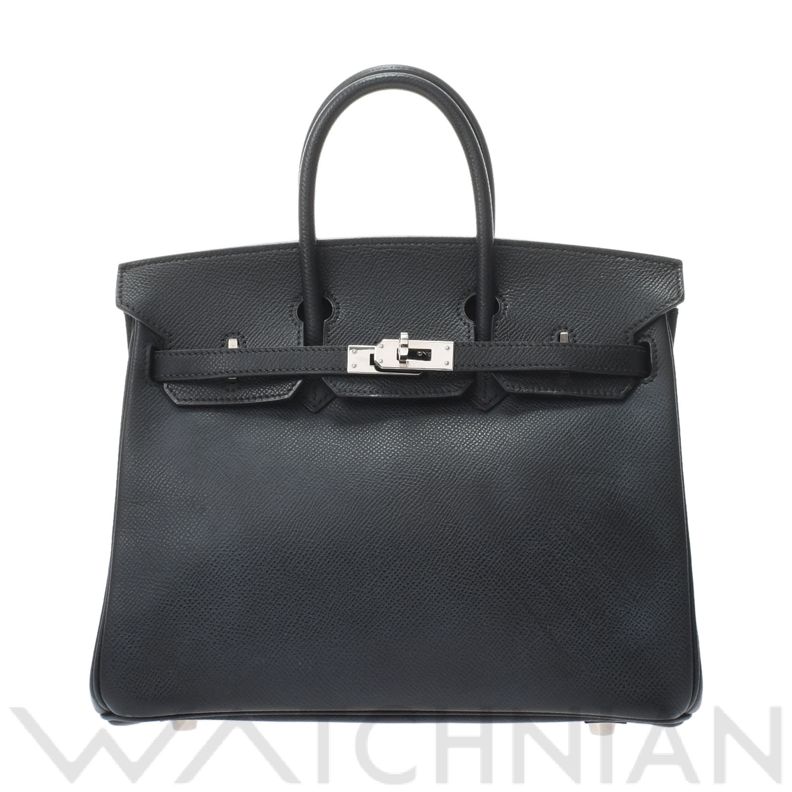 バーキン 25 ブラック/パラジウム金具 ヴォーエプソン HERMES エルメス レディース 【中古】