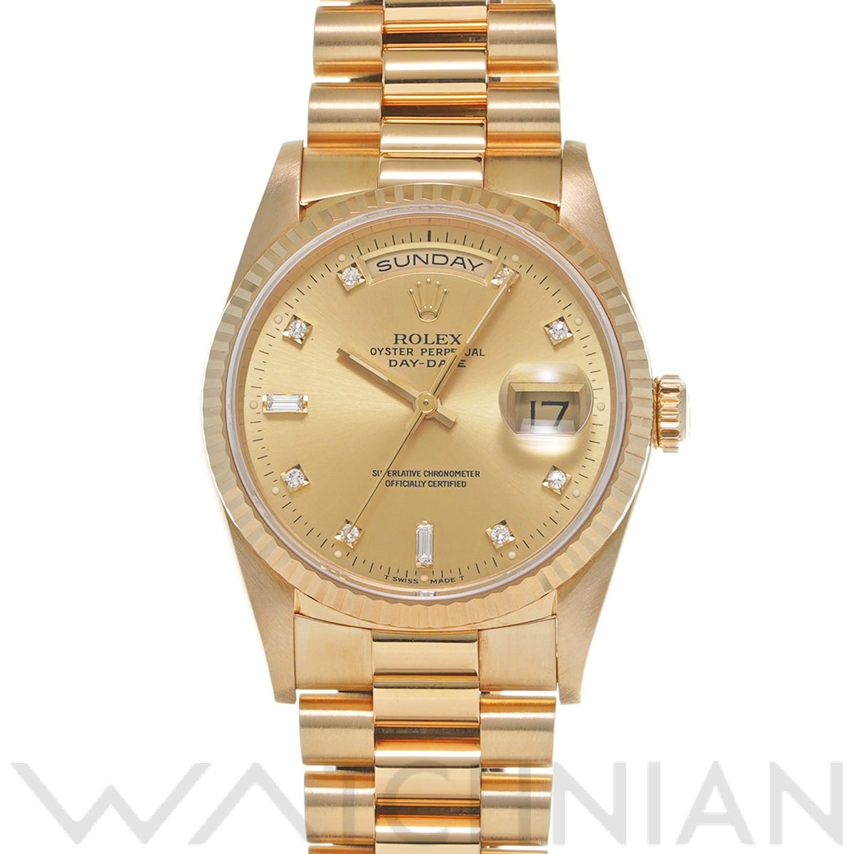 ロレックス デイデイト 36 18238A シャンパン/ダイヤモンド メンズ 時計 【中古】【wristwatch】