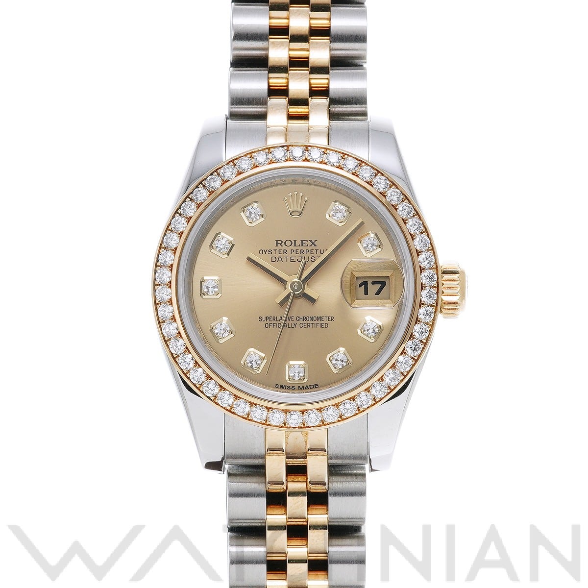 ロレックス レディ デイトジャスト 26 179383G シャンパン/ダイヤモンド レディース 時計 【中古】【wristwatch】