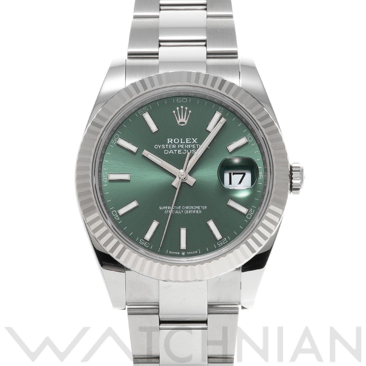 ロレックス デイトジャスト 41 126334 ミントグリーン メンズ 時計 【中古】【wristwatch】