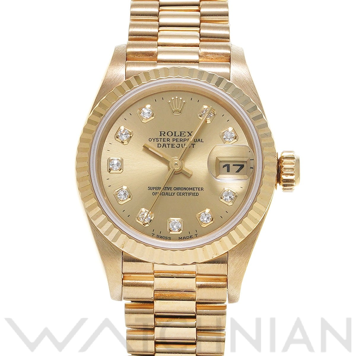 ロレックス デイトジャスト 26 69178G シャンパン/ダイヤモンド レディース 時計 【中古】【wristwatch】