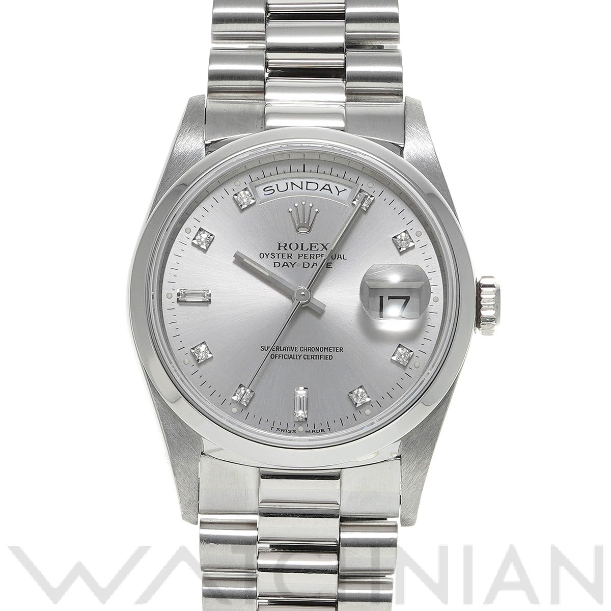 ロレックス デイデイト 36 18206A グレー/ダイヤモンド メンズ 時計 【中古】【wristwatch】
