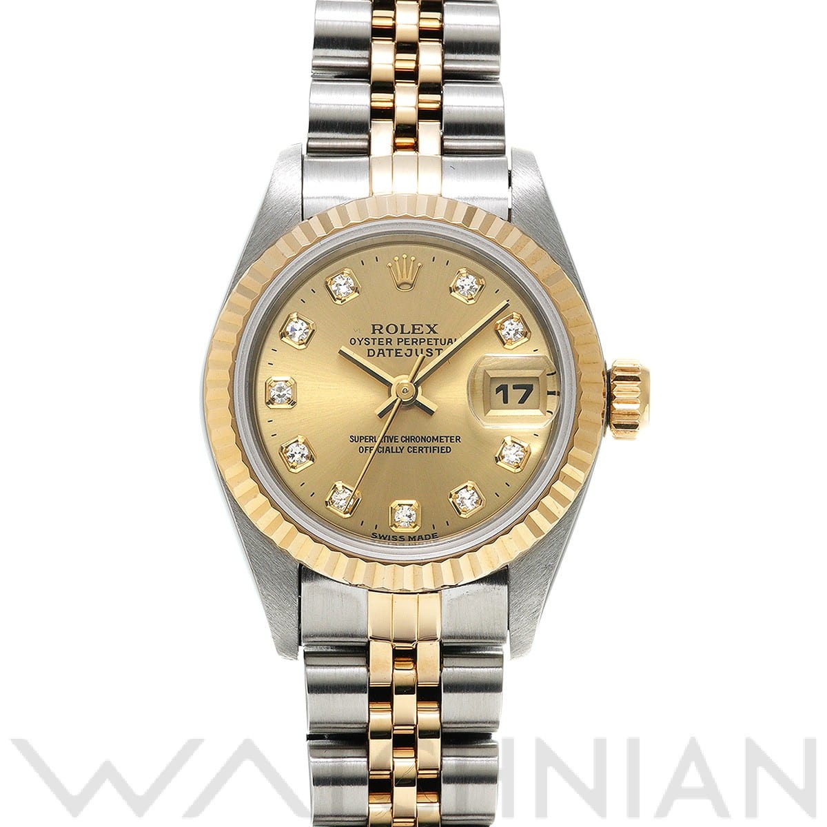 デイトジャスト 69173G W番(1996年頃製造) シャンパン/ダイヤモンド ロレックス ROLEX レディース 【中古】
