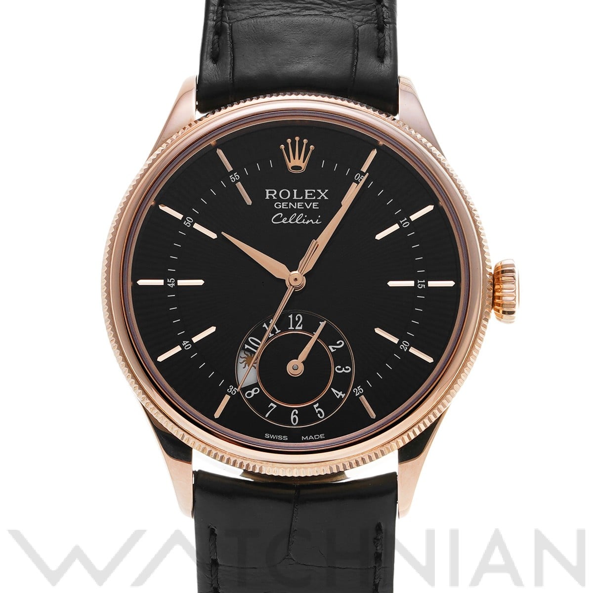 チェリーニ デュアルタイム 50525 ランダムシリアル ブラック ロレックス ROLEX メンズ 【中古】