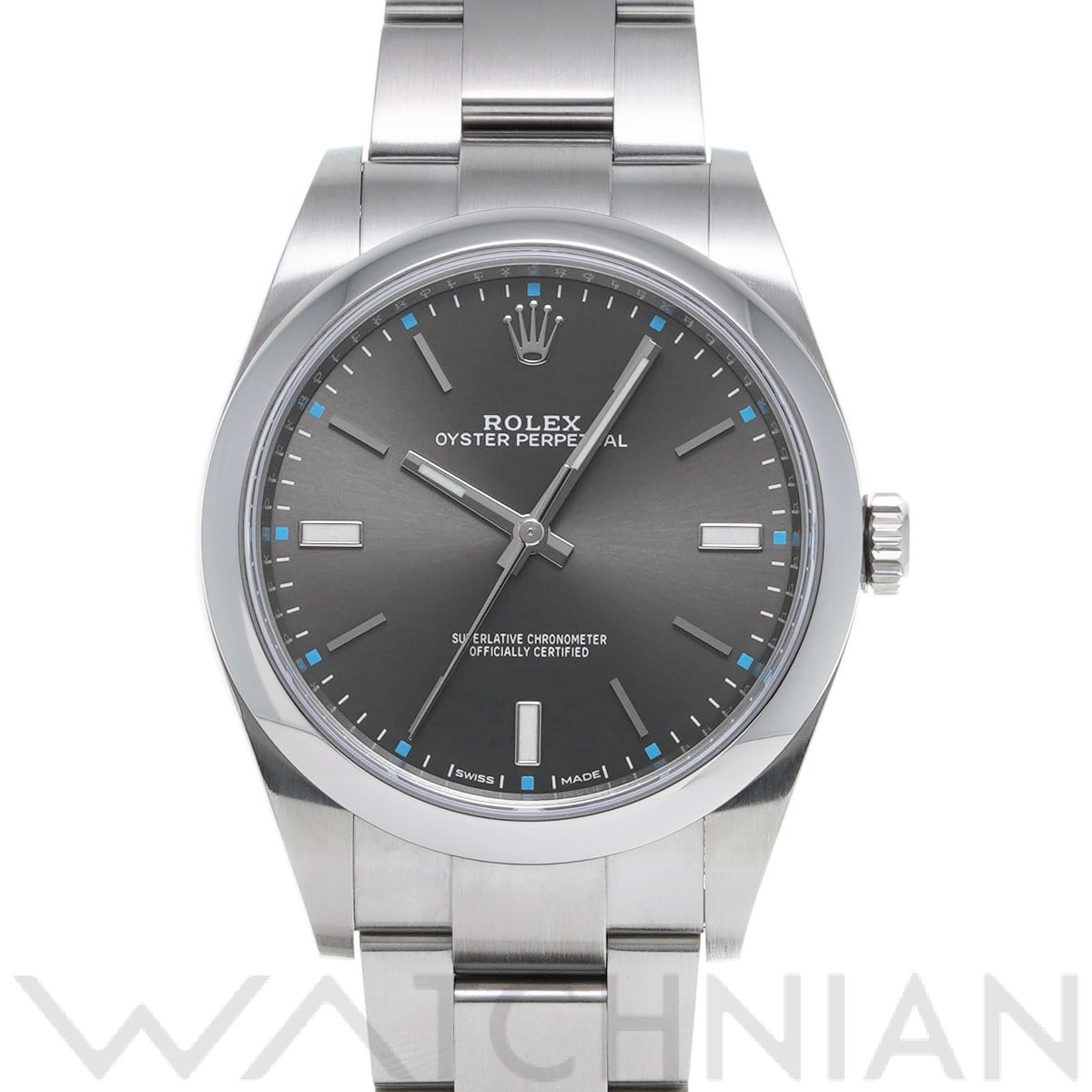 オイスターパーペチュアル 39 114300 ランダムシリアル ダークロジウム ロレックス ROLEX メンズ 【中古】