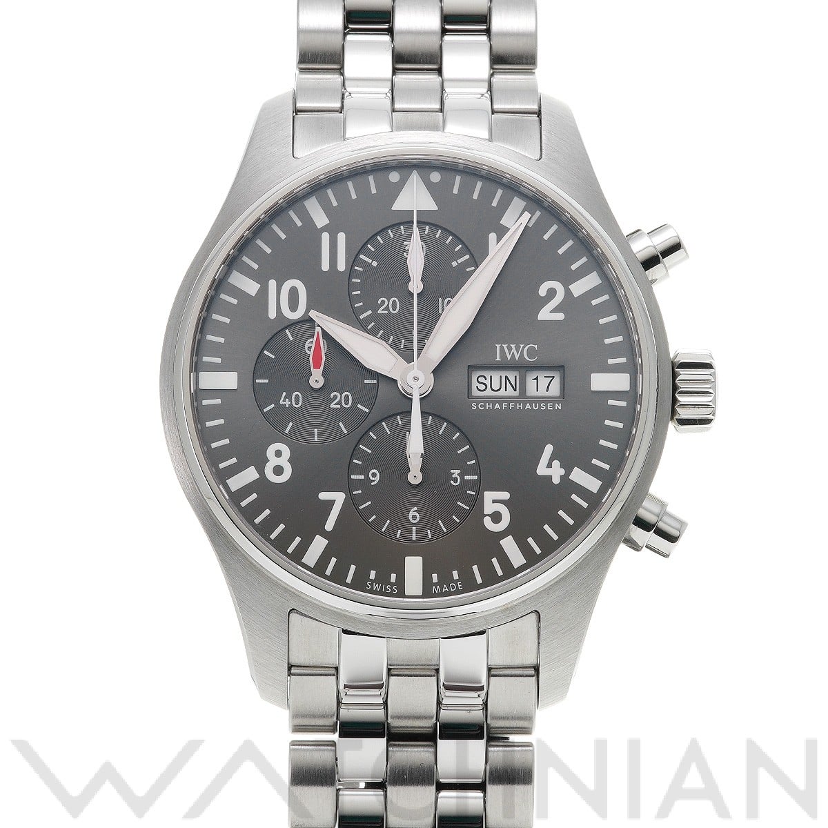 IWC スピットファイア パイロットウォッチ クロノグラフ IW377719 グレー メンズ 時計 【中古】【wristwatch】