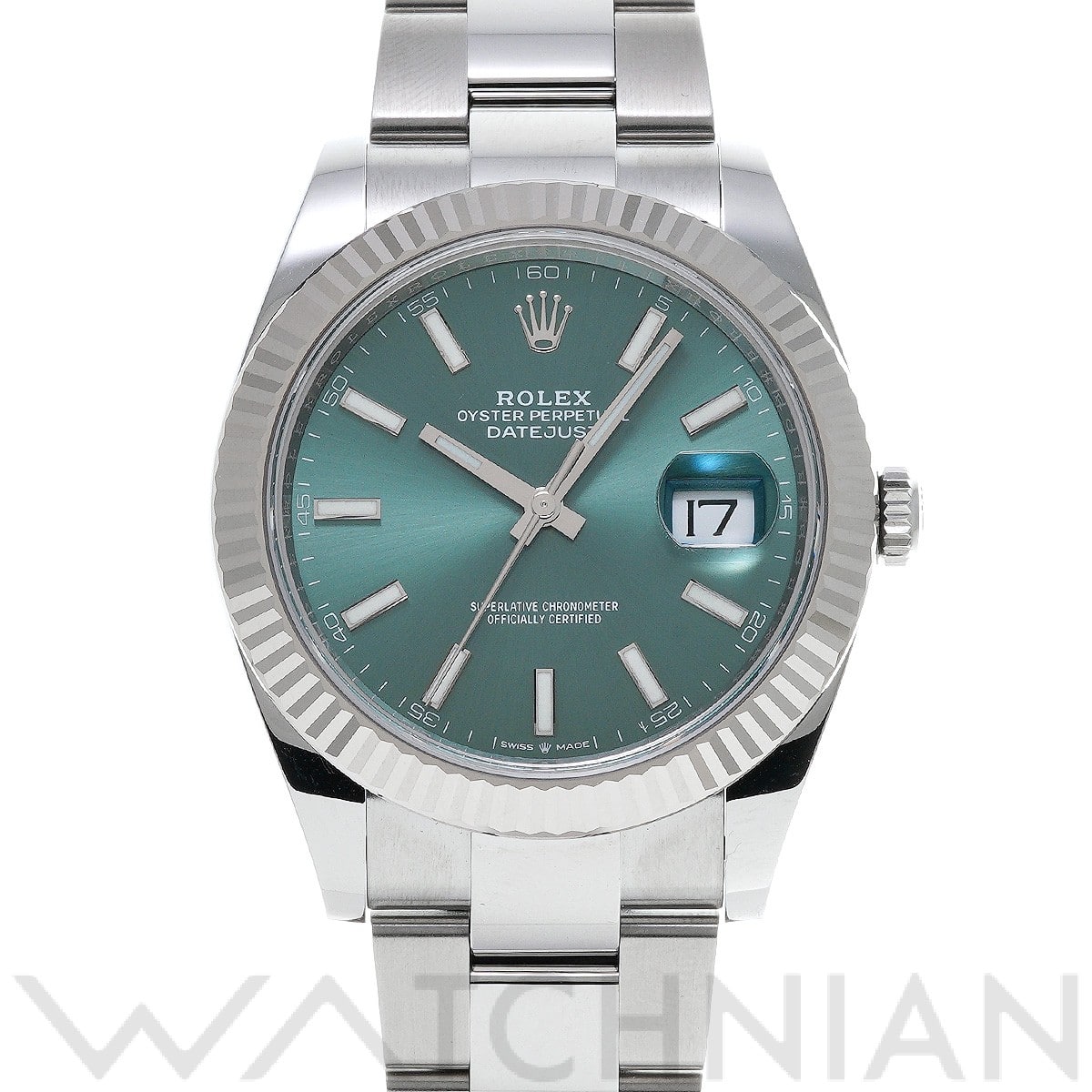 ロレックス デイトジャスト 41 126334 ミントグリーン メンズ 時計 【中古】【wristwatch】