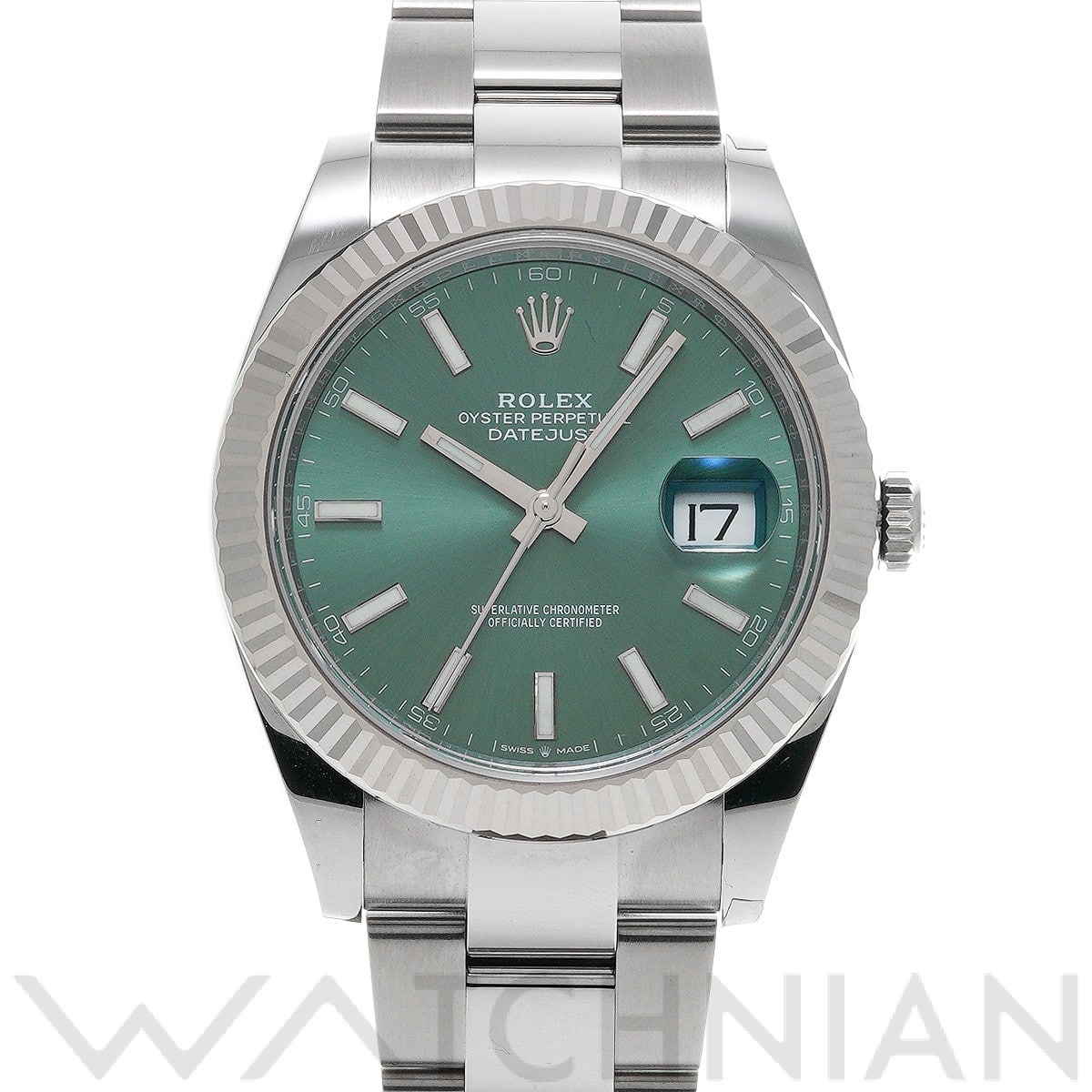 ロレックス デイトジャスト 41 126334 ミントグリーン メンズ 時計 【中古】【wristwatch】