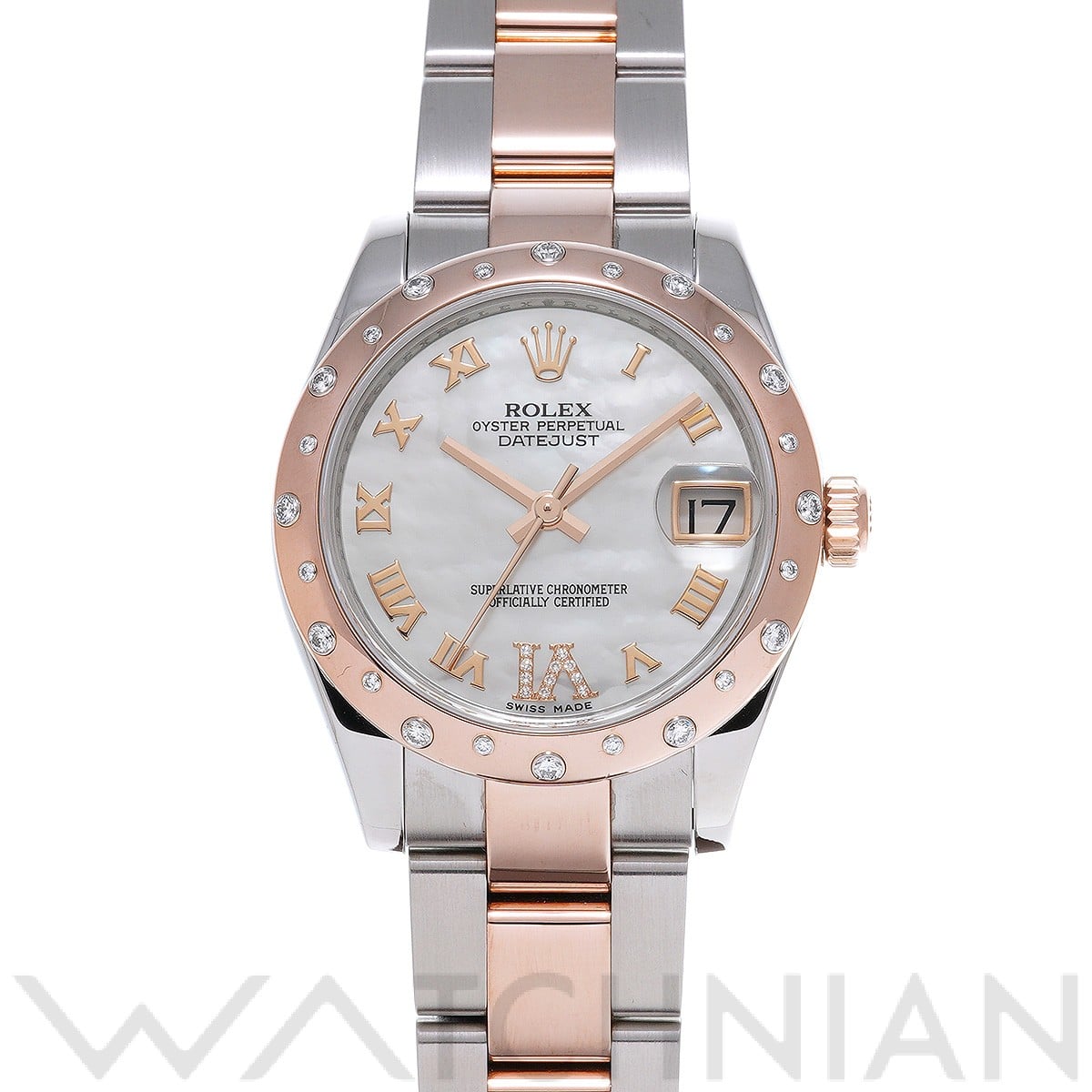 ロレックス デイトジャスト 31 178341NR ホワイトシェル/ダイヤモンド ユニセックス 時計 【中古】【wristwatch】