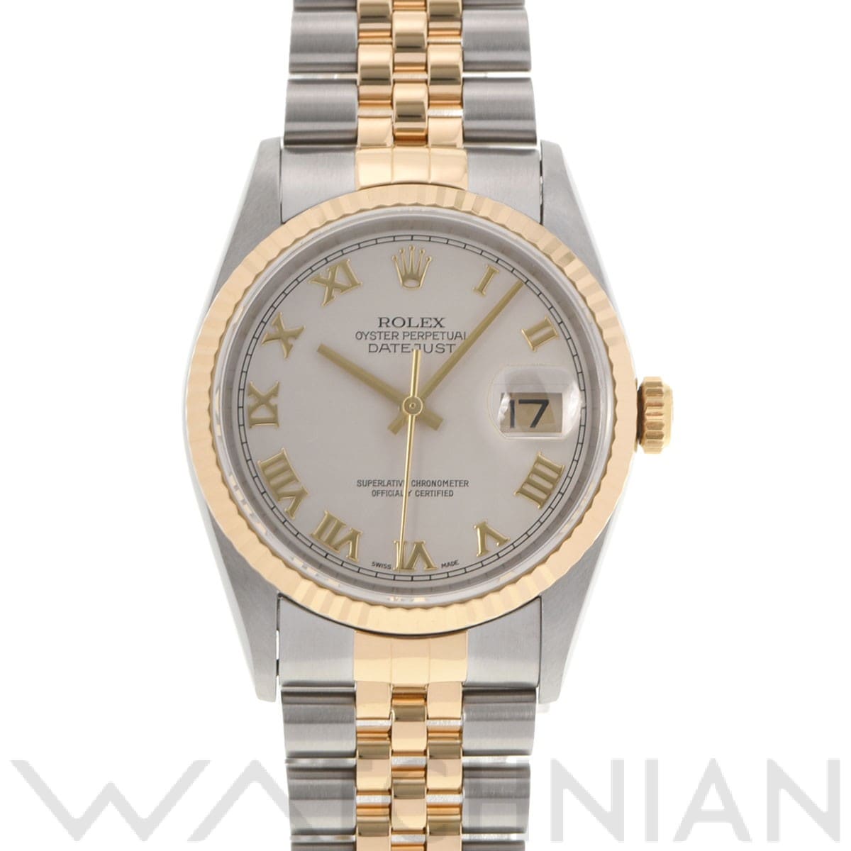 ロレックス デイトジャスト 36 16233 アイボリーピラミッド メンズ 時計 【中古】【wristwatch】