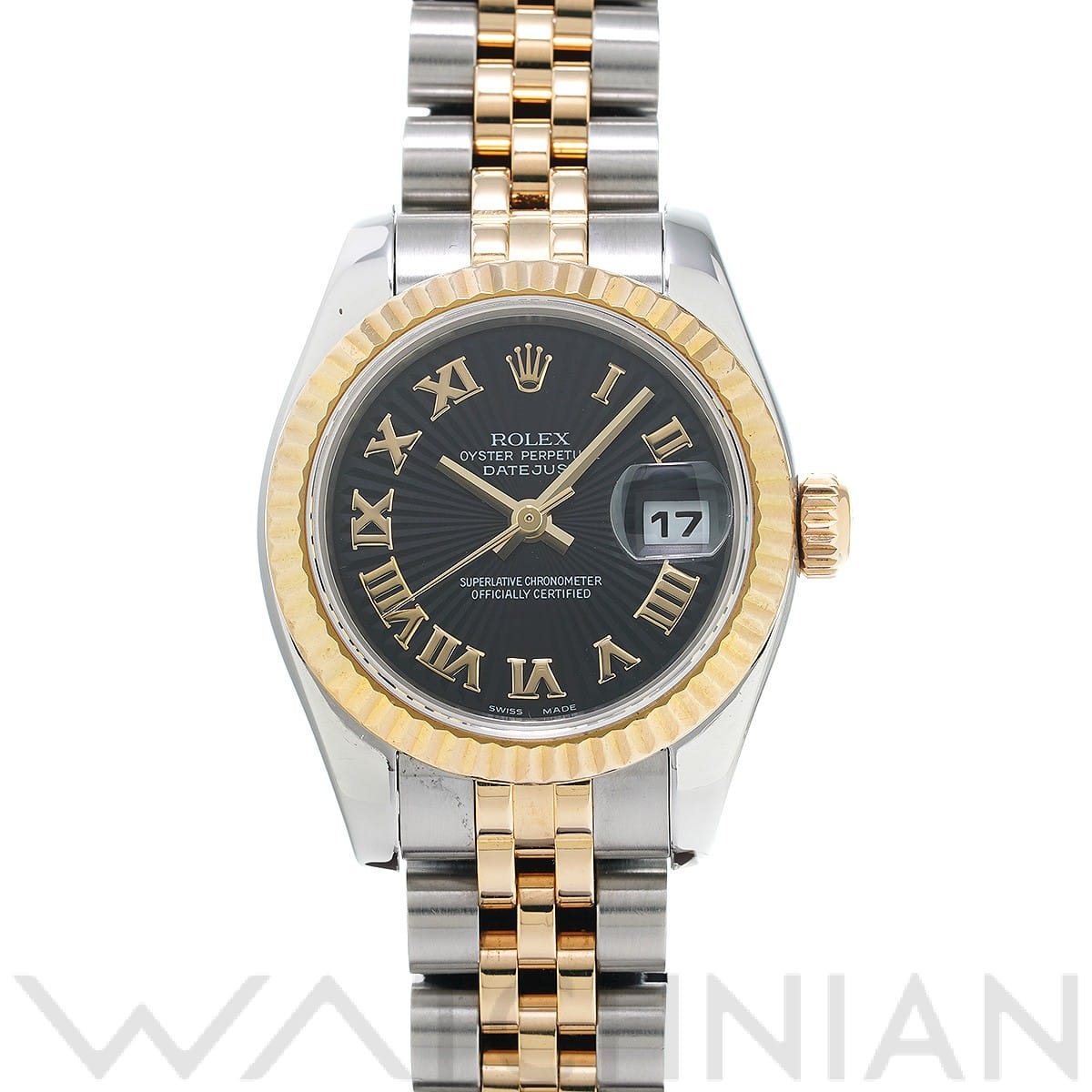 ロレックス レディ デイトジャスト 26 179173 ブラックサンビーム レディース 時計 【中古】【wristwatch】