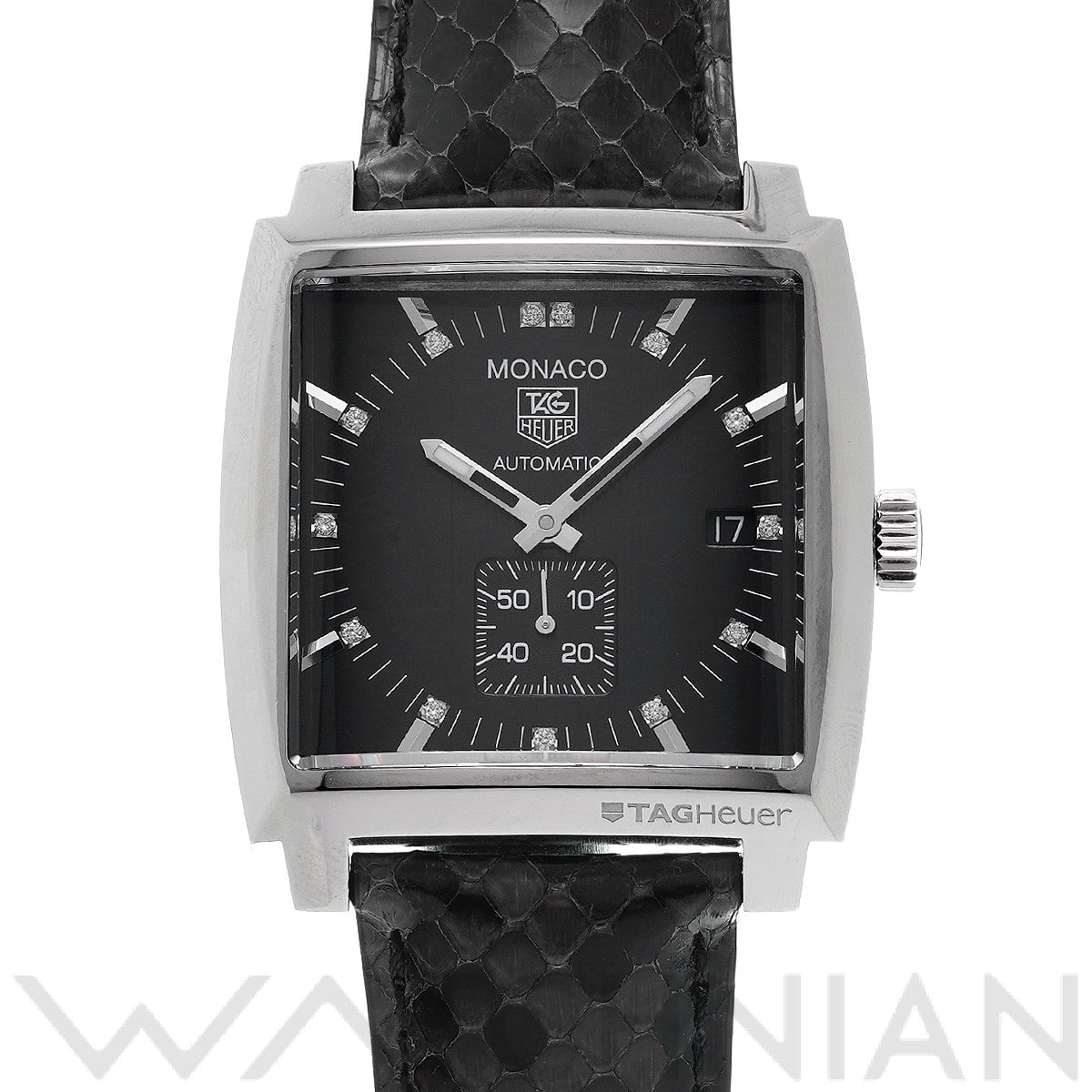 モナコ キャリバー6 WW2117.FC6216 ブラック/ダイヤモンド タグ ホイヤー TAG HEUER ユニセックス 【中古】