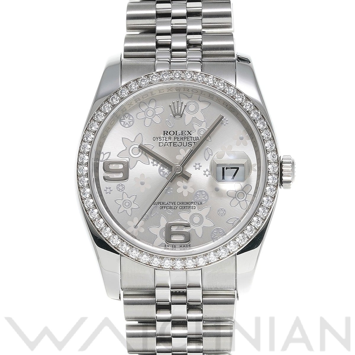 ロレックス デイトジャスト 36 116244 シルバーフラワー メンズ 時計 【中古】【wristwatch】