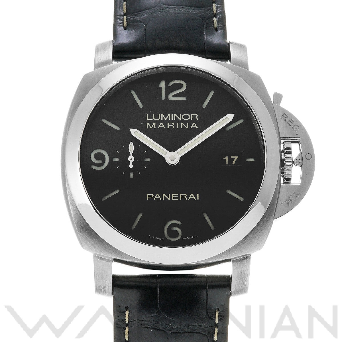 ルミノールマリーナ 1950 3デイズ オートマティック アッチャイオ PAM00312 O番(2012年製造) ブラック パネライ OFFICINE PANERAI メンズ 【中古】