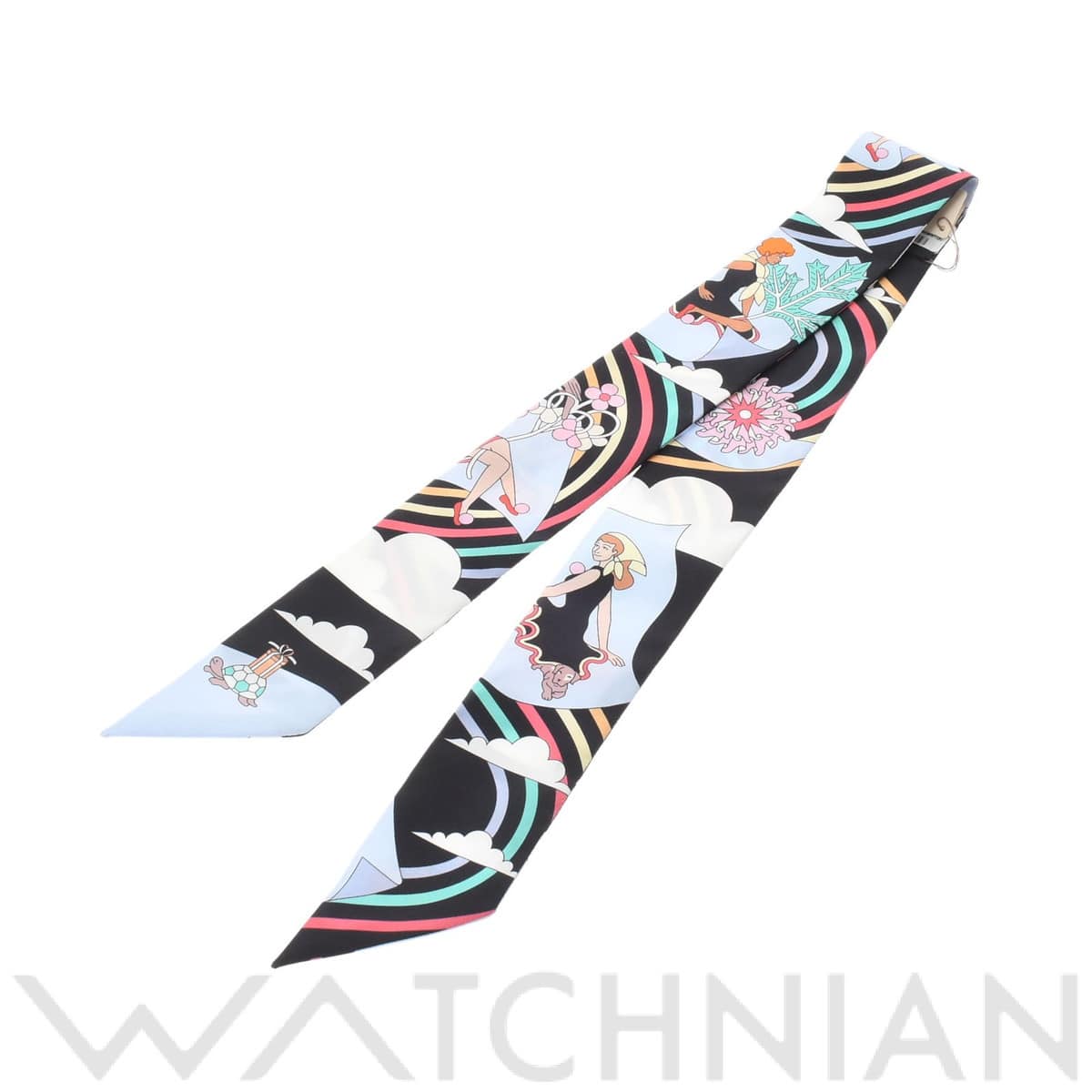 エルメス / HERMES ツイリー CARRES VOLANTS ブラック シルク100％ レディース 【新品】【other】