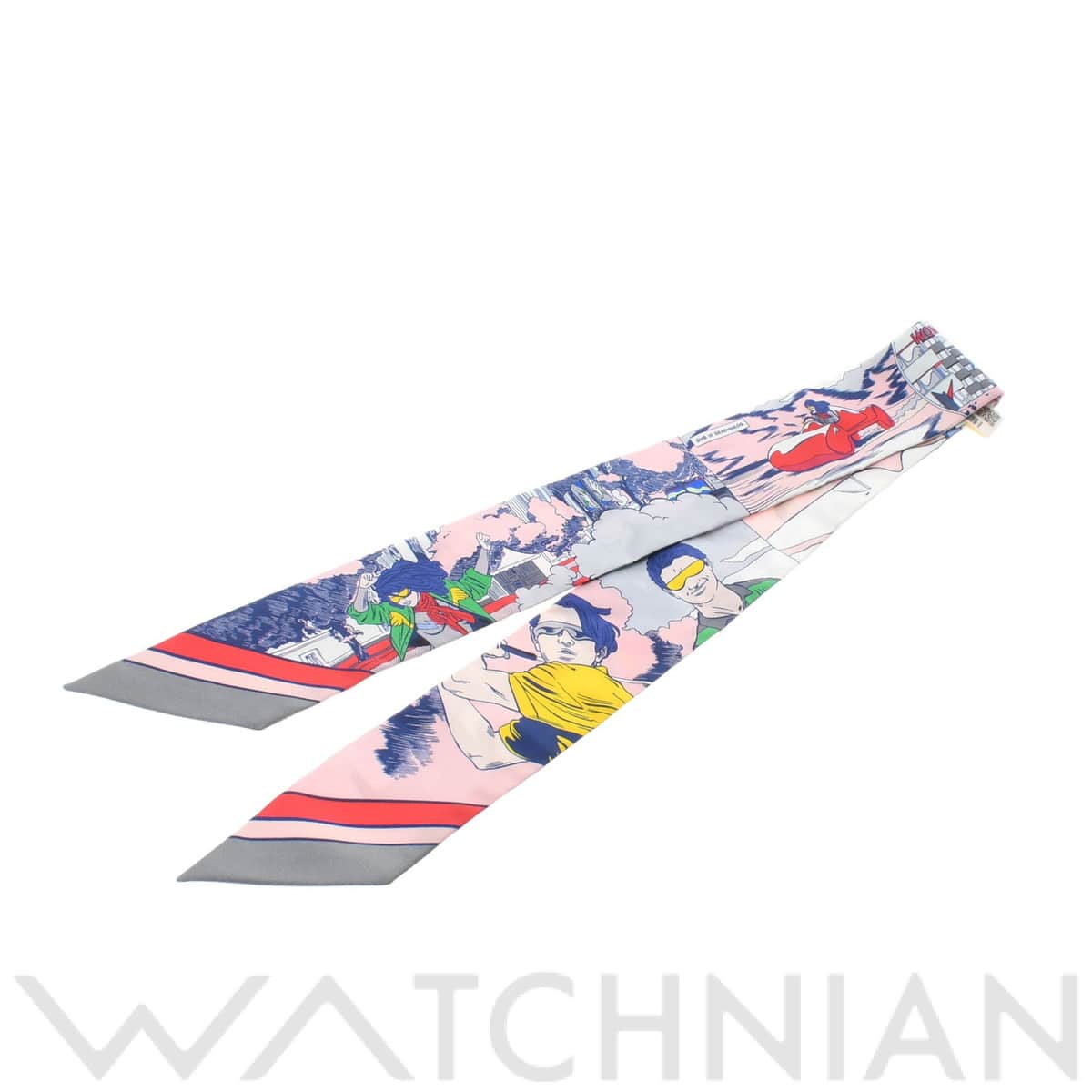 エルメス / HERMES ツイリー WOW グレー/ピンク シルク100％ レディース 【新品】【other】